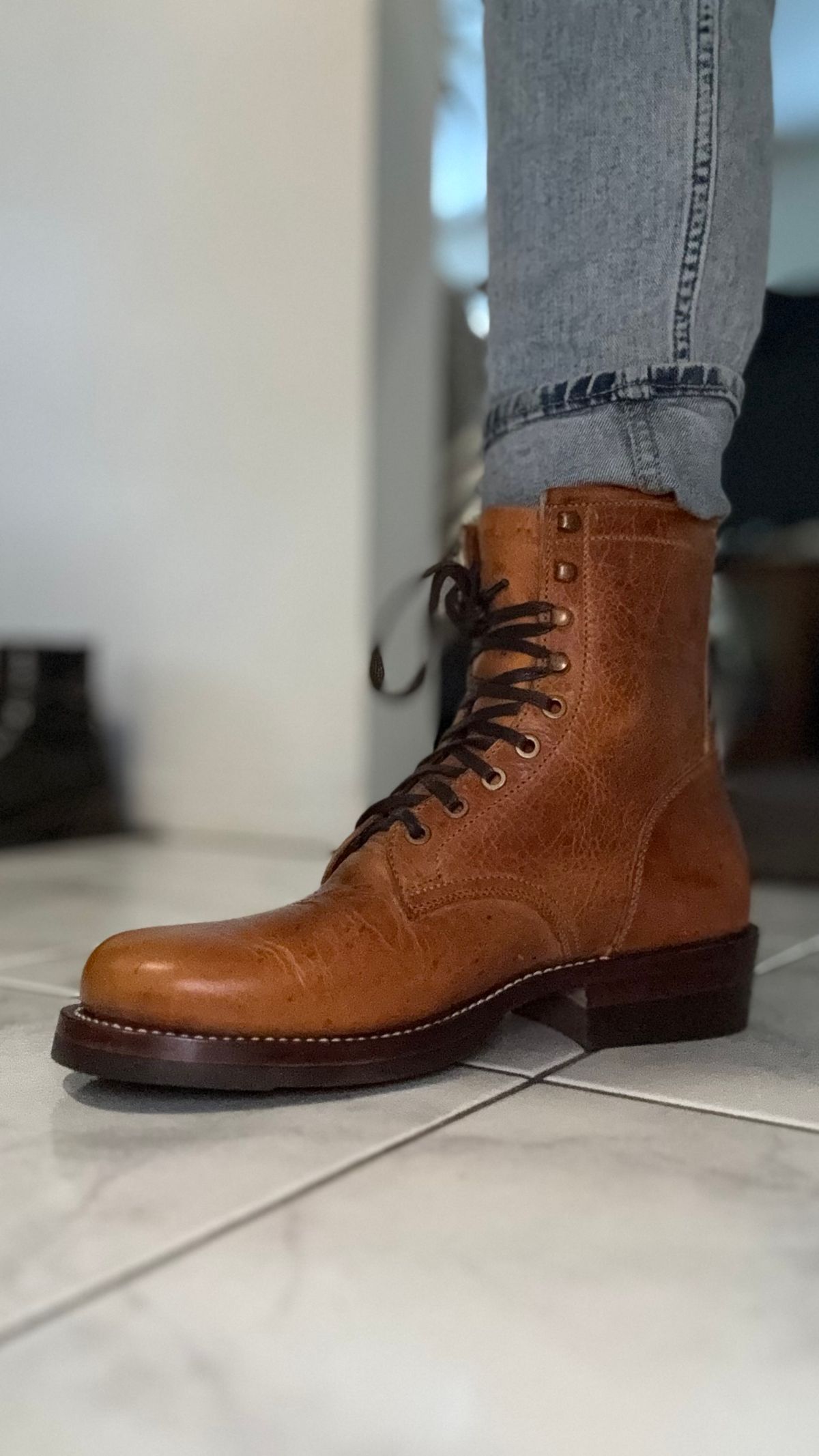 Photo by Josephjay21 on June 12, 2025 of the Jakkrabbits Field Boots in Badalassi Carlo Wax Napoli.