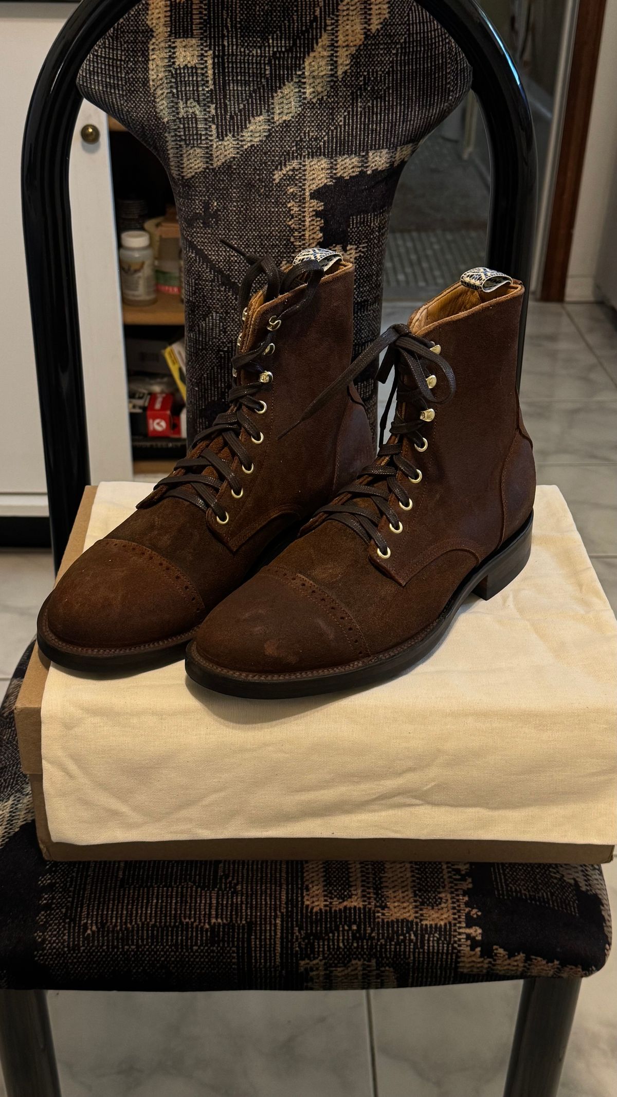 Photo by Josephjay21 on May 1, 2026 of the Unmarked DB Hunter Cap Toe in C.F. Stead Rust Waxy Commander Suede.