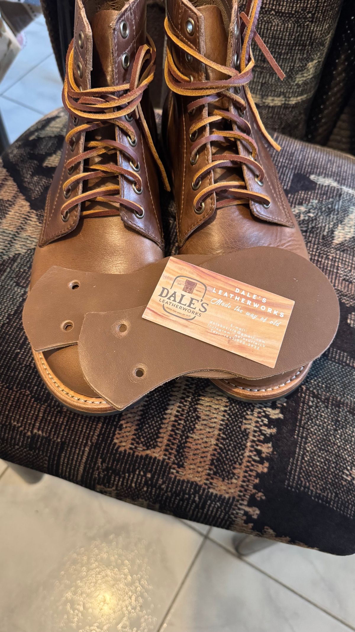 Photo by Josephjay21 on March 26, 2025 of the Oak Street Bootmakers Trench Boot in Horween Natural Chromexcel.