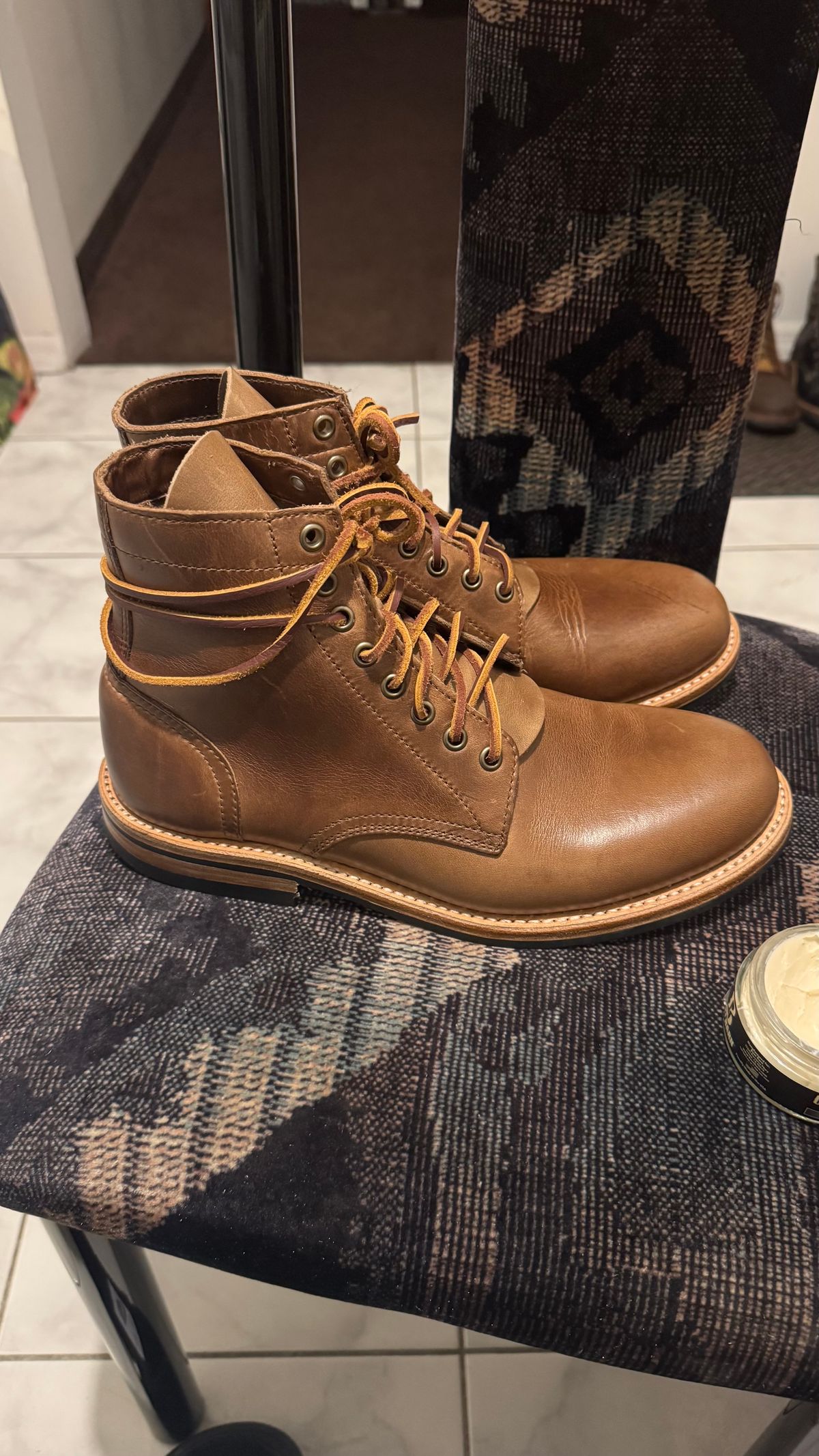 Photo by Josephjay21 on March 27, 2025 of the Oak Street Bootmakers Trench Boot in Horween Natural Chromexcel.