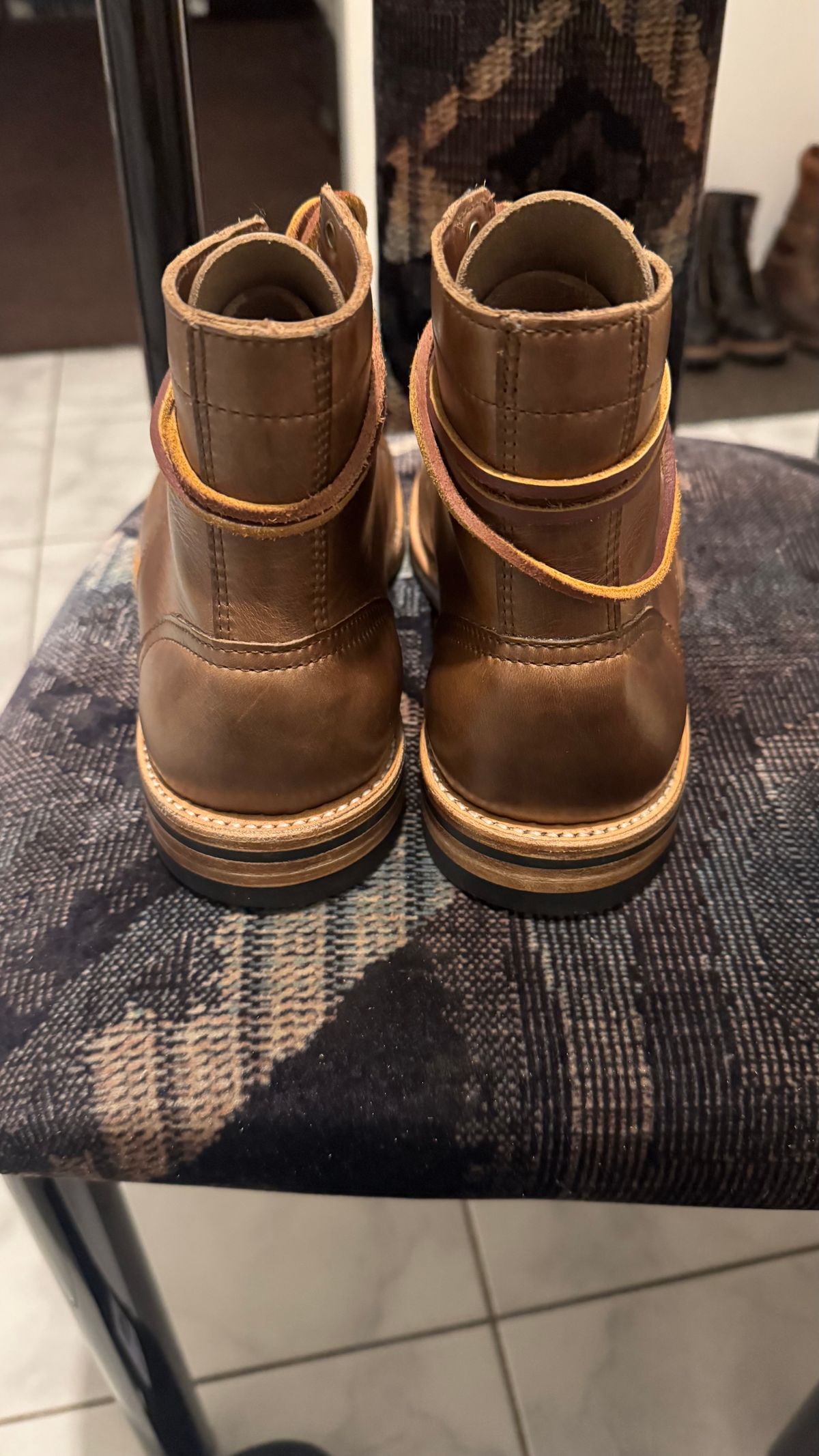 Photo by Josephjay21 on March 27, 2025 of the Oak Street Bootmakers Trench Boot in Horween Natural Chromexcel.