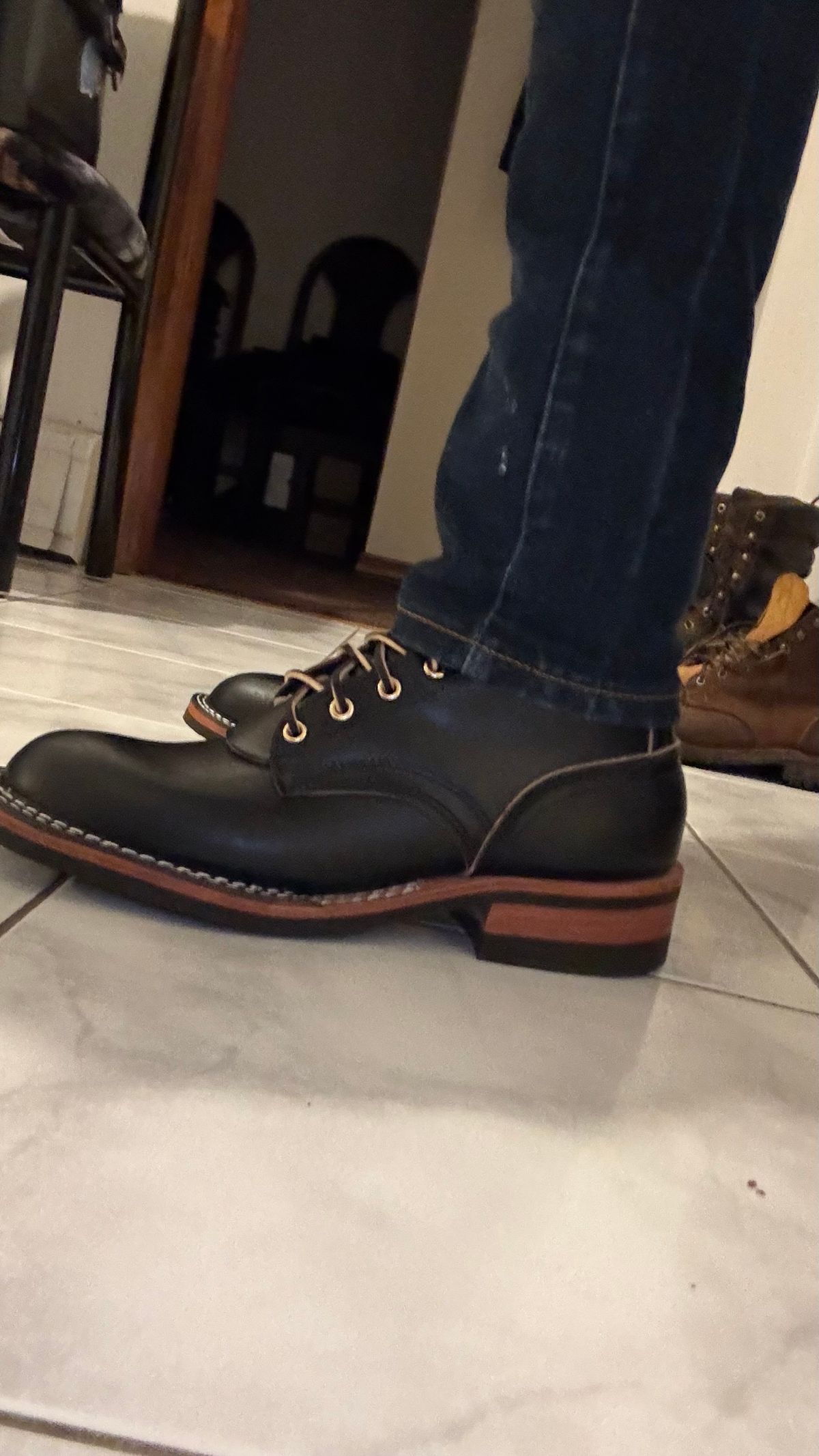 Photo by Josephjay21 on March 3, 2025 of the Nicks Officer in Horween Black Chromexcel.