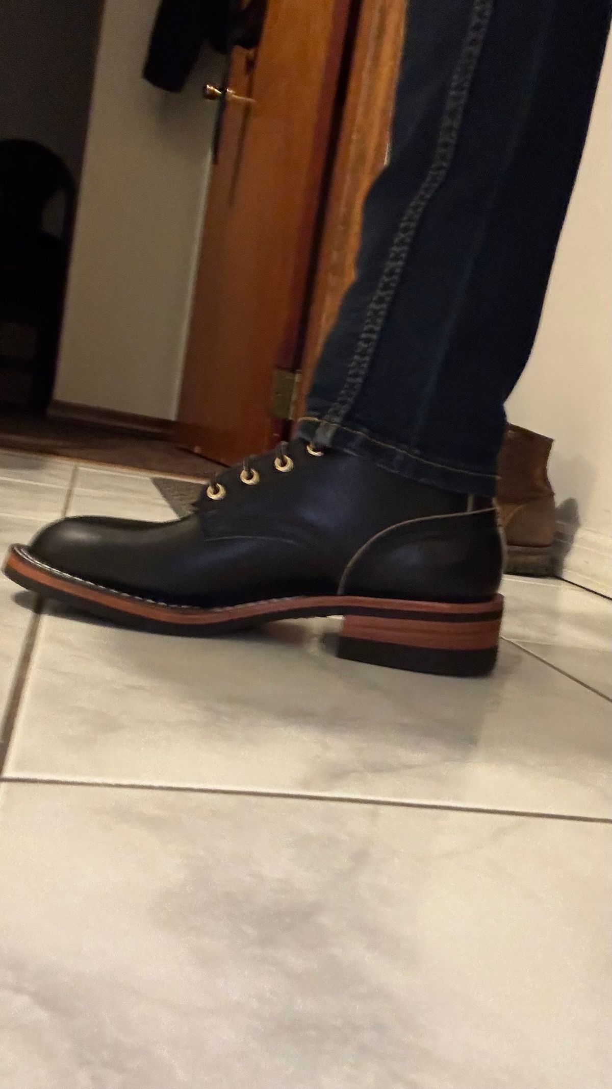 Photo by Josephjay21 on March 3, 2025 of the Nicks Officer in Horween Black Chromexcel.