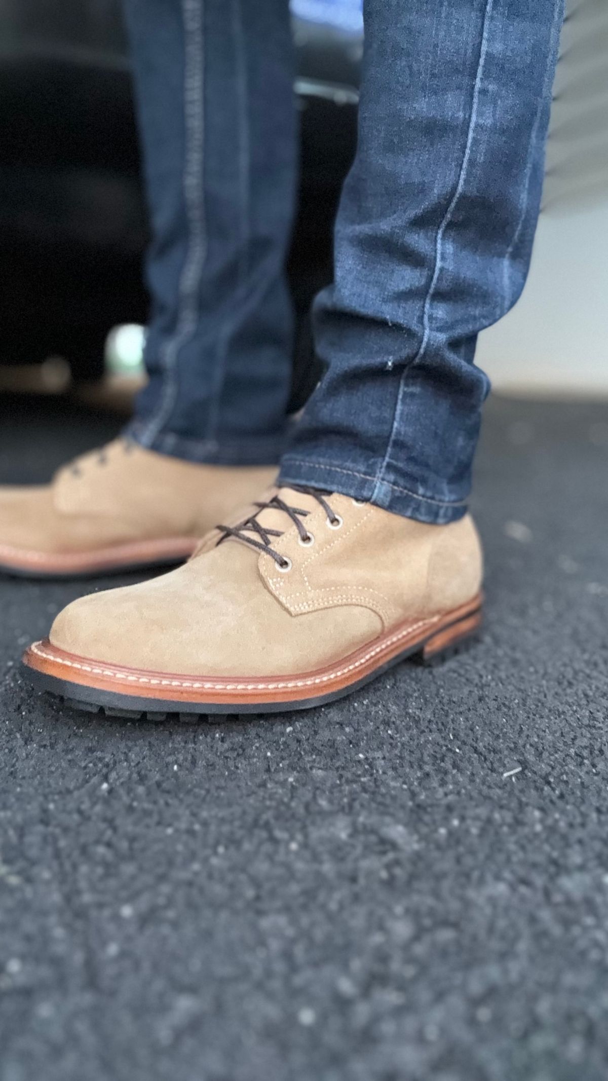 Photo by Josephjay21 on April 14, 2025 of the Truman Plain Toe Boot in Coyote Roughout.