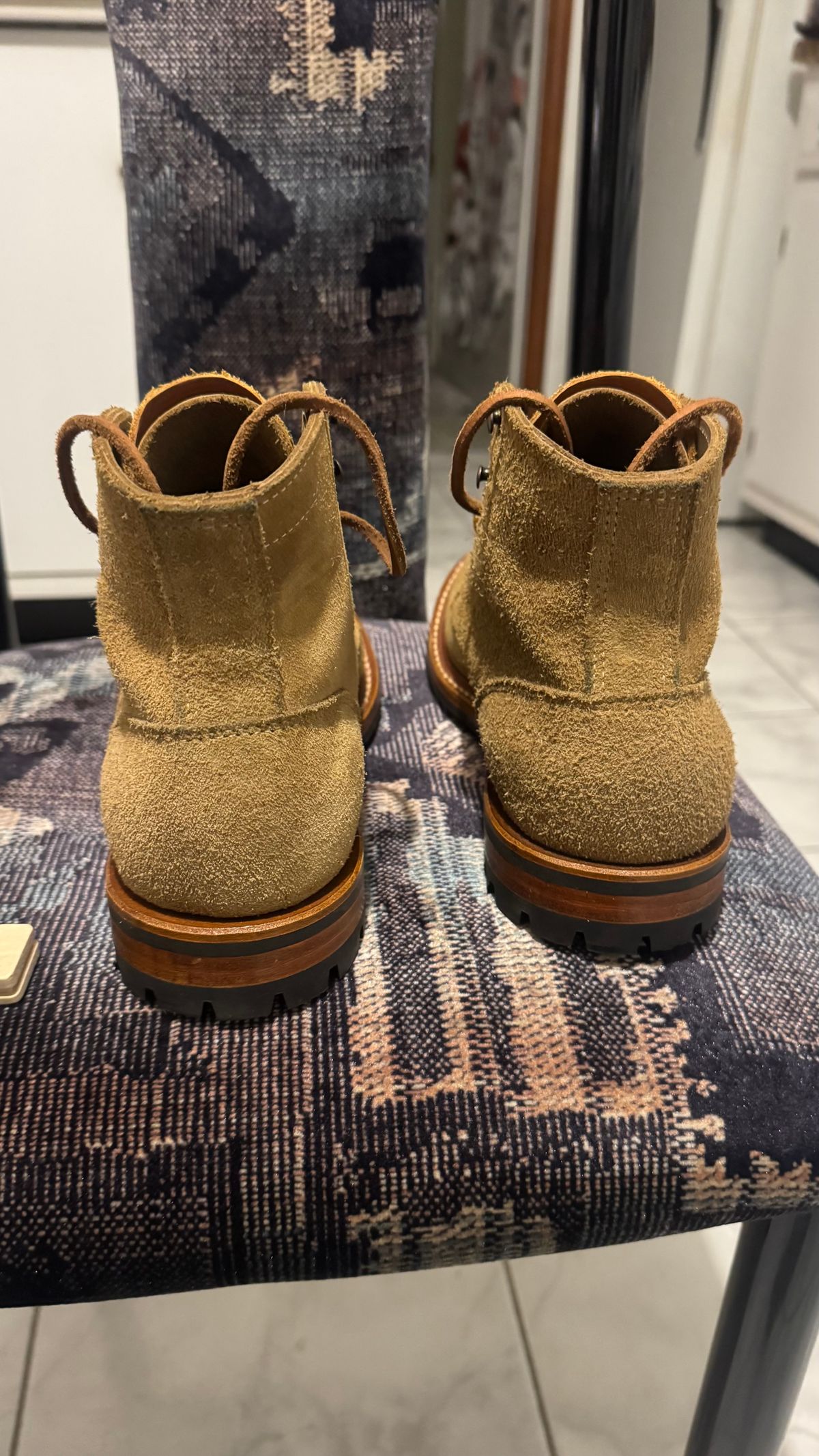 Photo by Josephjay21 on November 14, 2025 of the Truman Plain Toe Boot in Coyote Roughout.