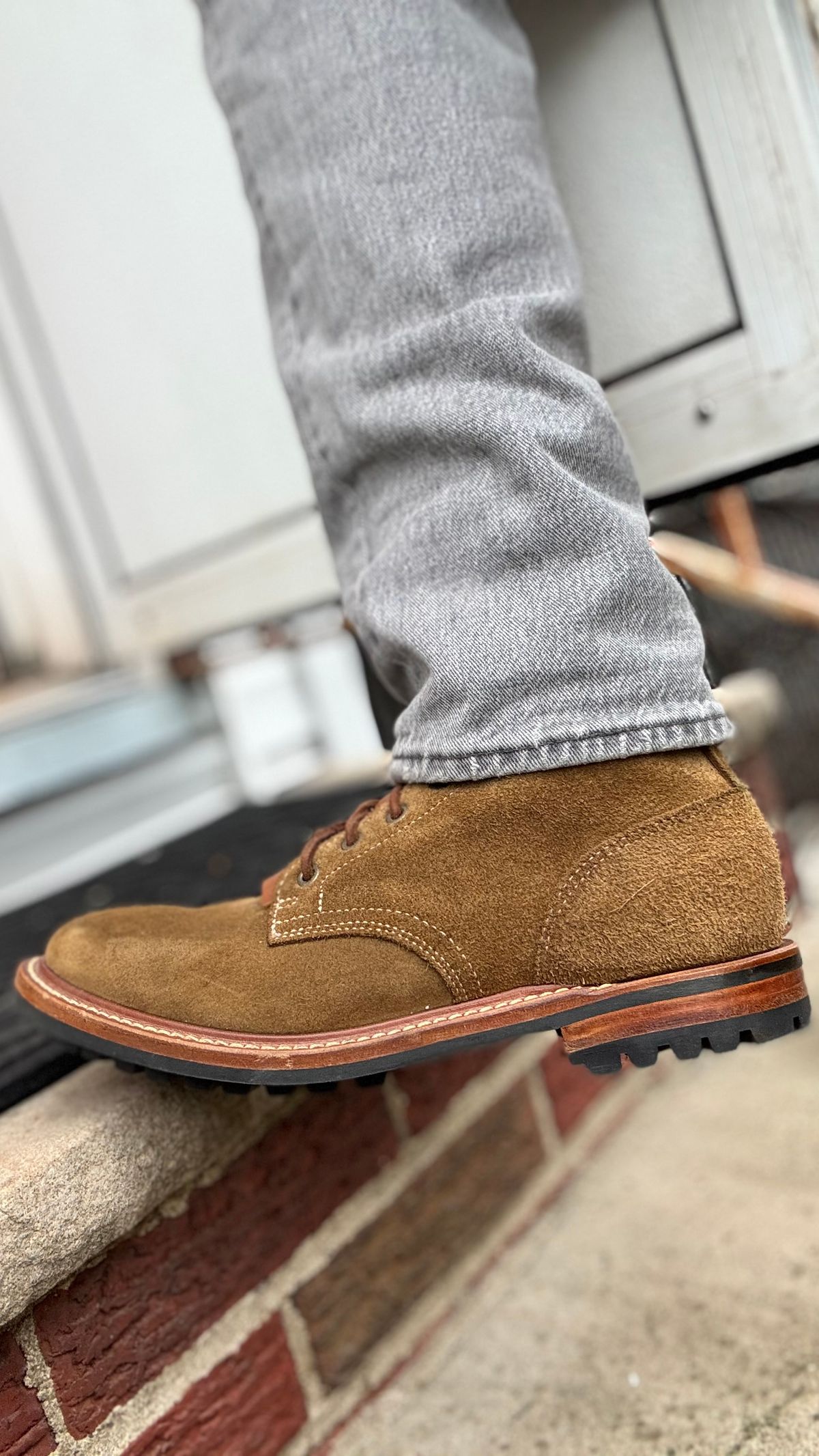 Photo by Josephjay21 on January 10, 2026 of the Truman Plain Toe Boot in Coyote Roughout.