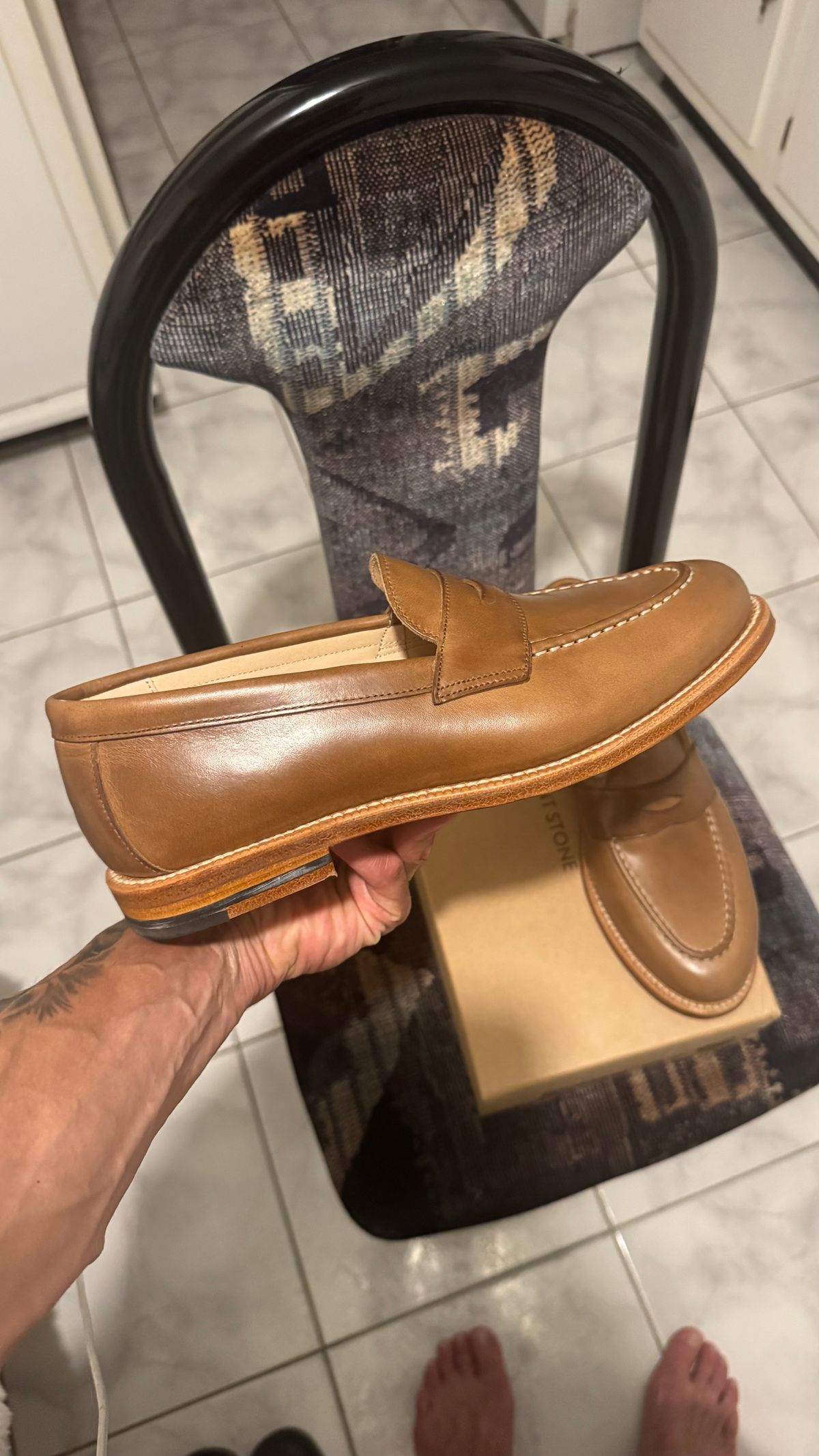 Photo by Josephjay21 on August 1, 2025 of the Grant Stone Traveler Penny in Horween Dune Chromexcel.