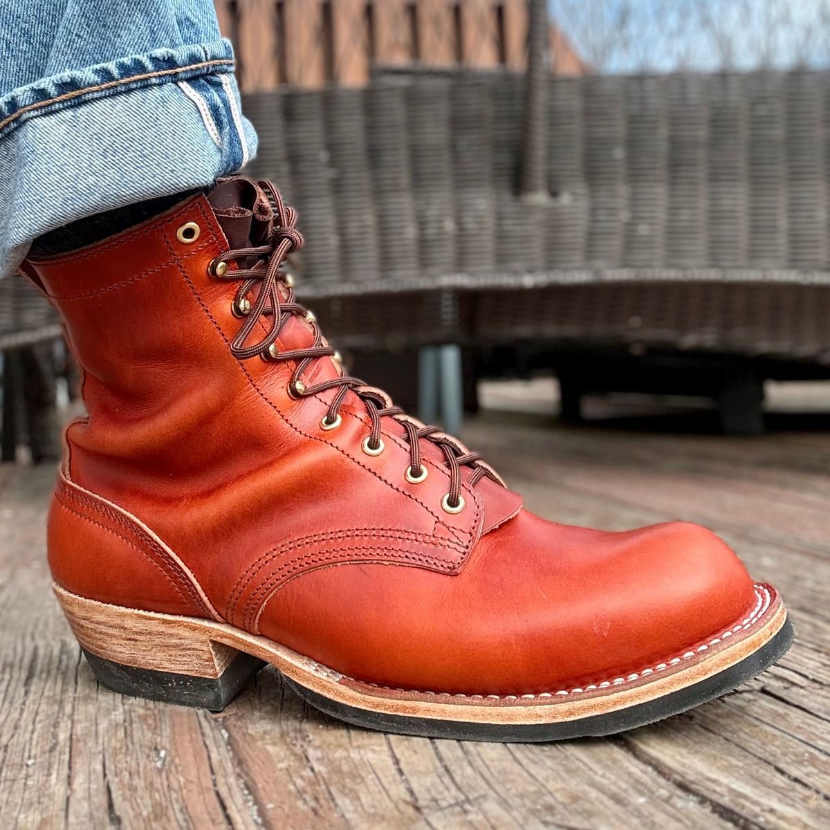 Photo by Ed on March 1, 2026 of the Nicks MTO in Wickett & Craig Double Stuffed Sienna.