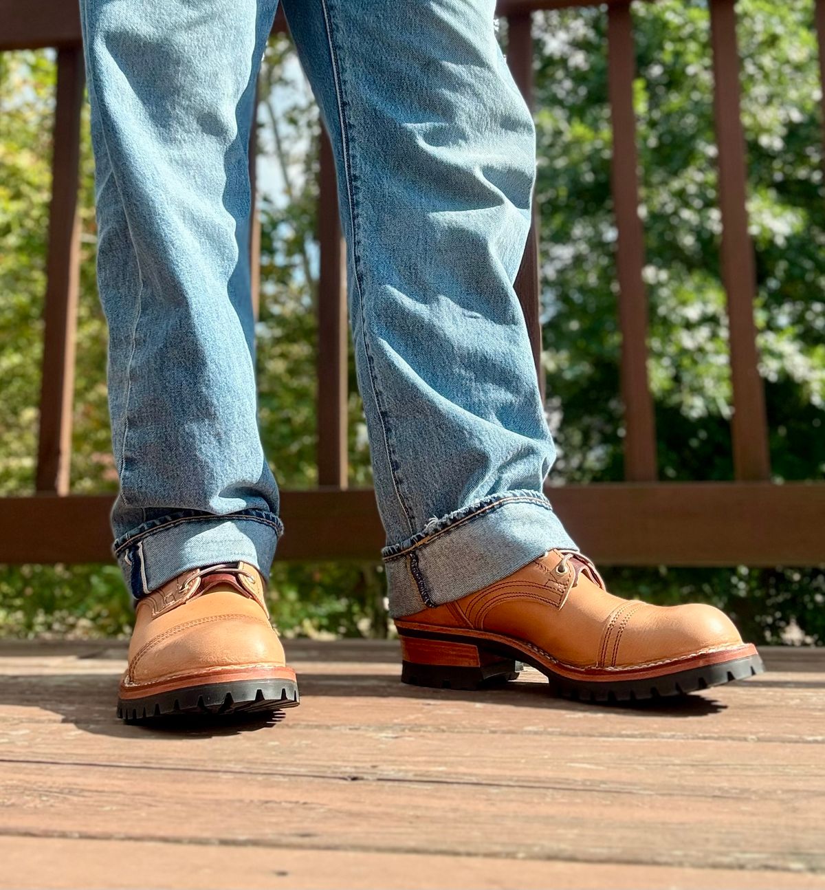 Photo by Ed on September 4, 2025 of the Nicks MTO in Horween Light Natural Dublin.