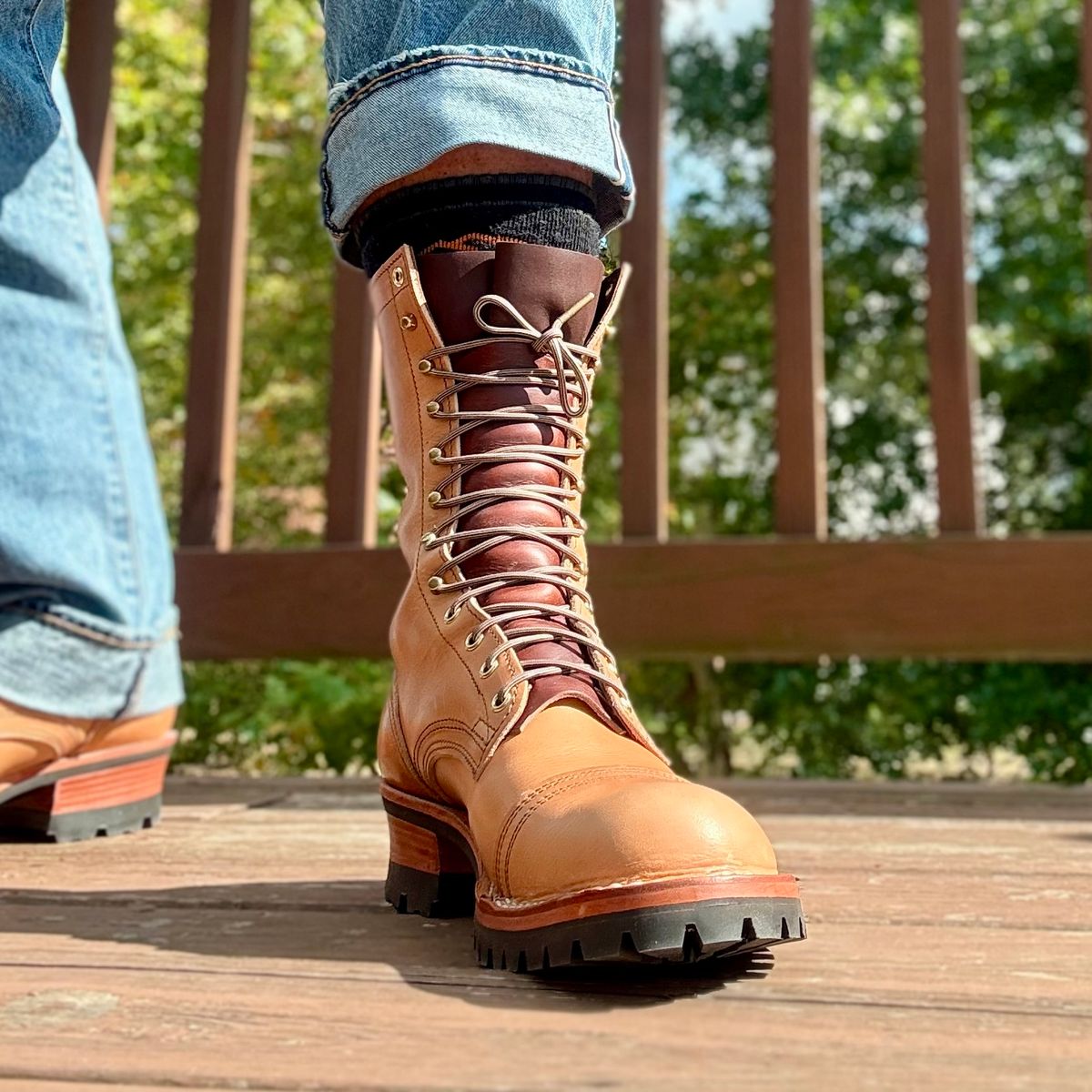 Photo by Ed on September 4, 2025 of the Nicks MTO in Horween Light Natural Dublin.