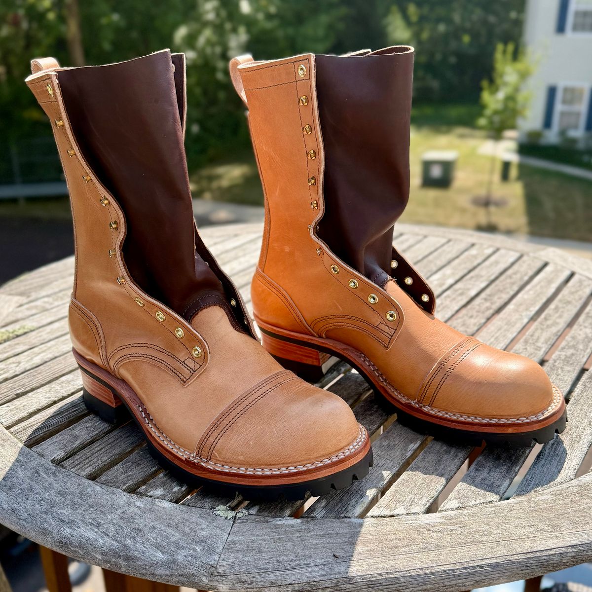 Photo by Ed on September 4, 2025 of the Nicks MTO in Horween Light Natural Dublin.
