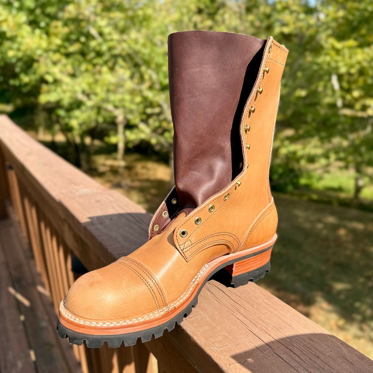 Photo by Ed on September 4, 2025 of the Nicks MTO in Horween Light Natural Dublin.