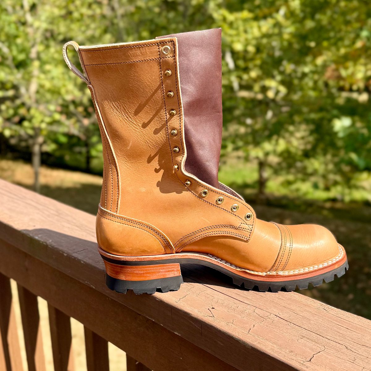 Photo by Ed on September 4, 2025 of the Nicks MTO in Horween Light Natural Dublin.