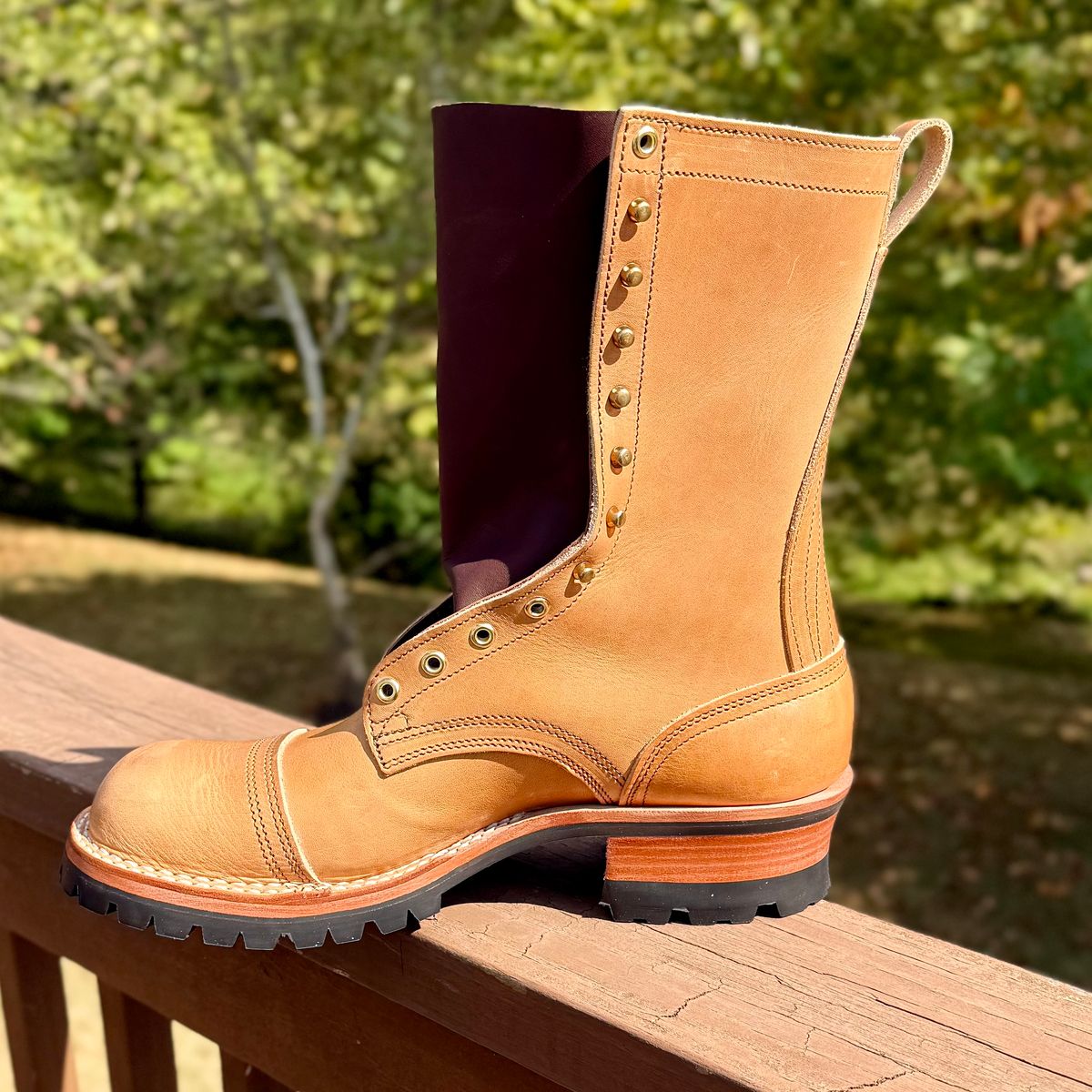 Photo by Ed on September 4, 2025 of the Nicks MTO in Horween Light Natural Dublin.