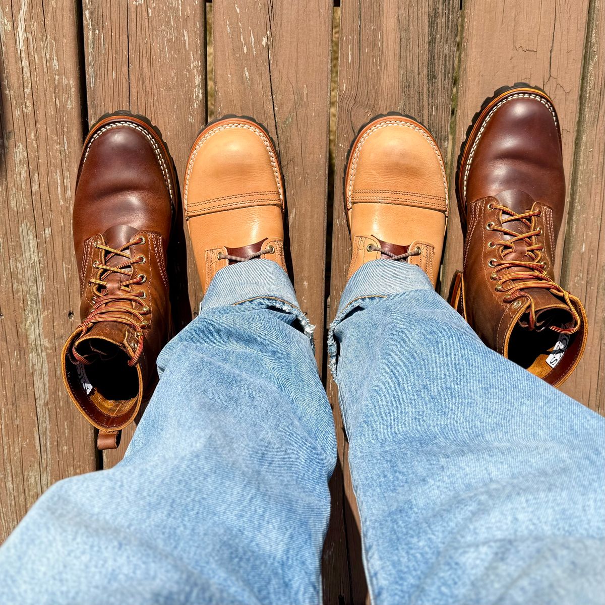 Photo by Ed on September 4, 2025 of the Nicks MTO in Horween Light Natural Dublin.