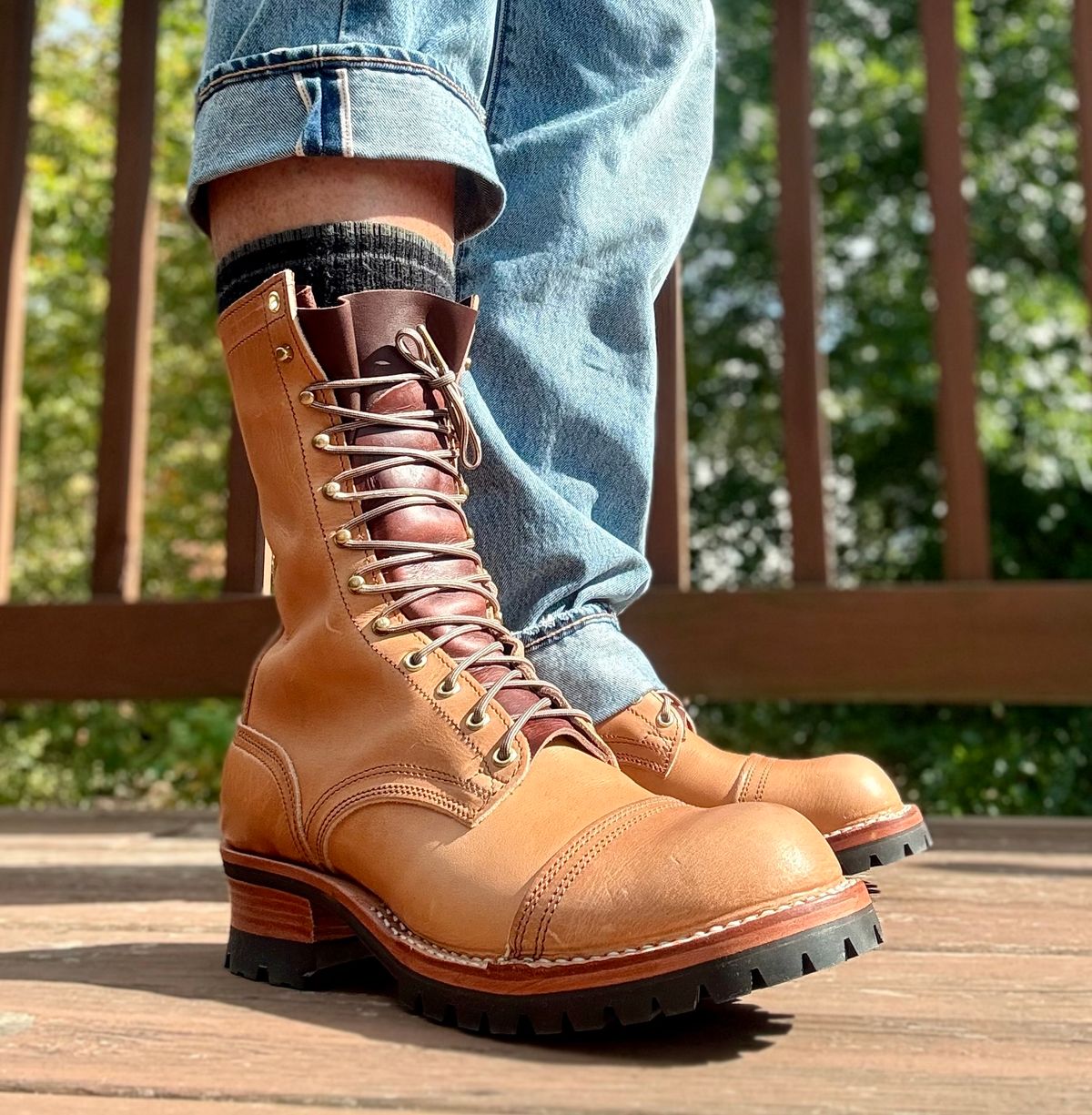 Photo by Ed on September 4, 2025 of the Nicks MTO in Horween Light Natural Dublin.