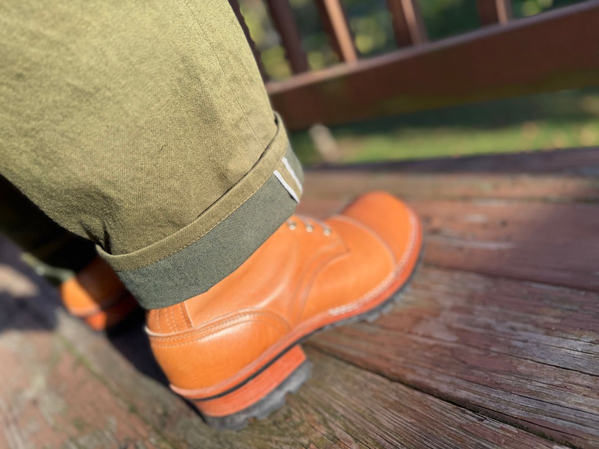 Photo by Ed on September 26, 2025 of the Nicks MTO in Horween Light Natural Dublin.