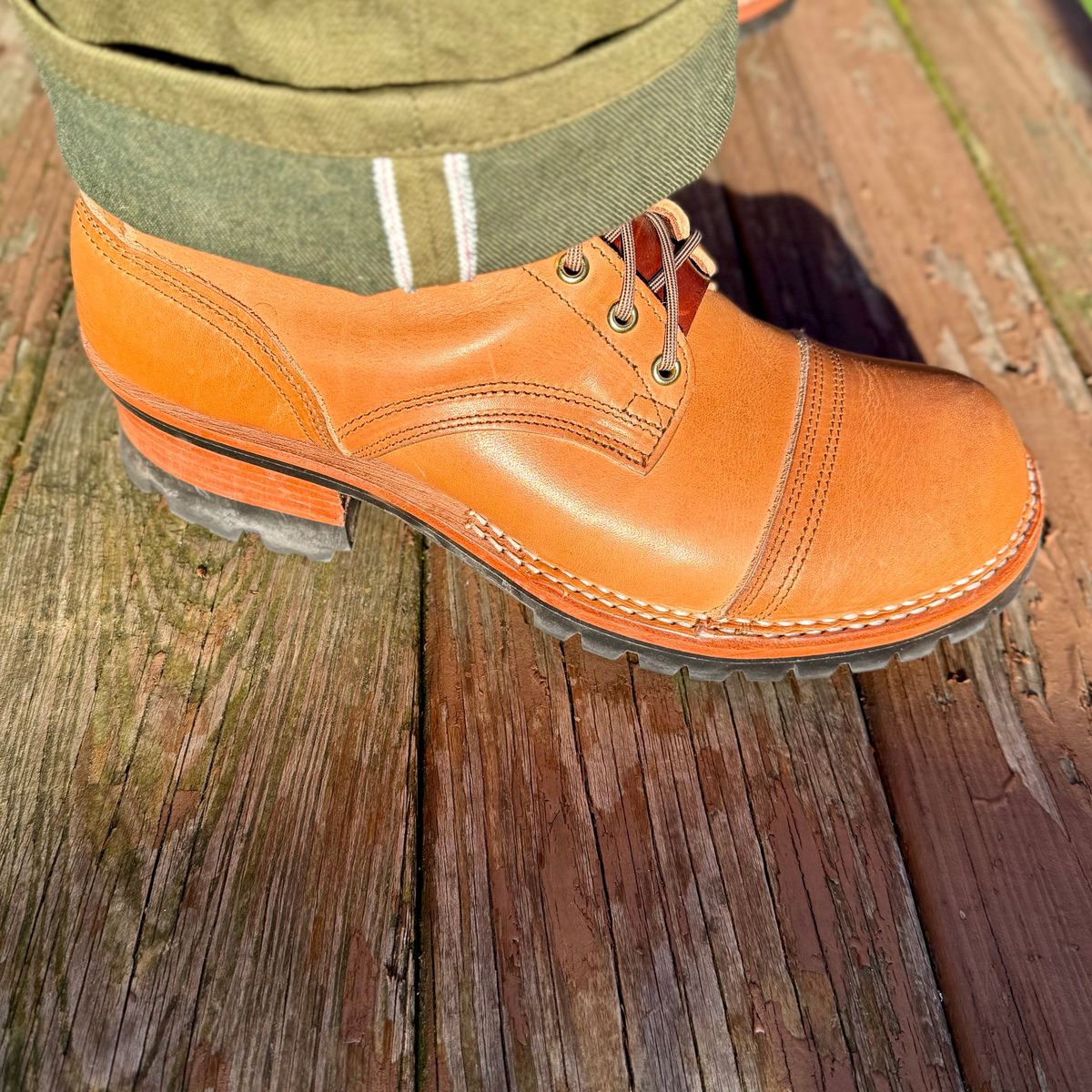 Photo by Ed on September 26, 2025 of the Nicks MTO in Horween Light Natural Dublin.