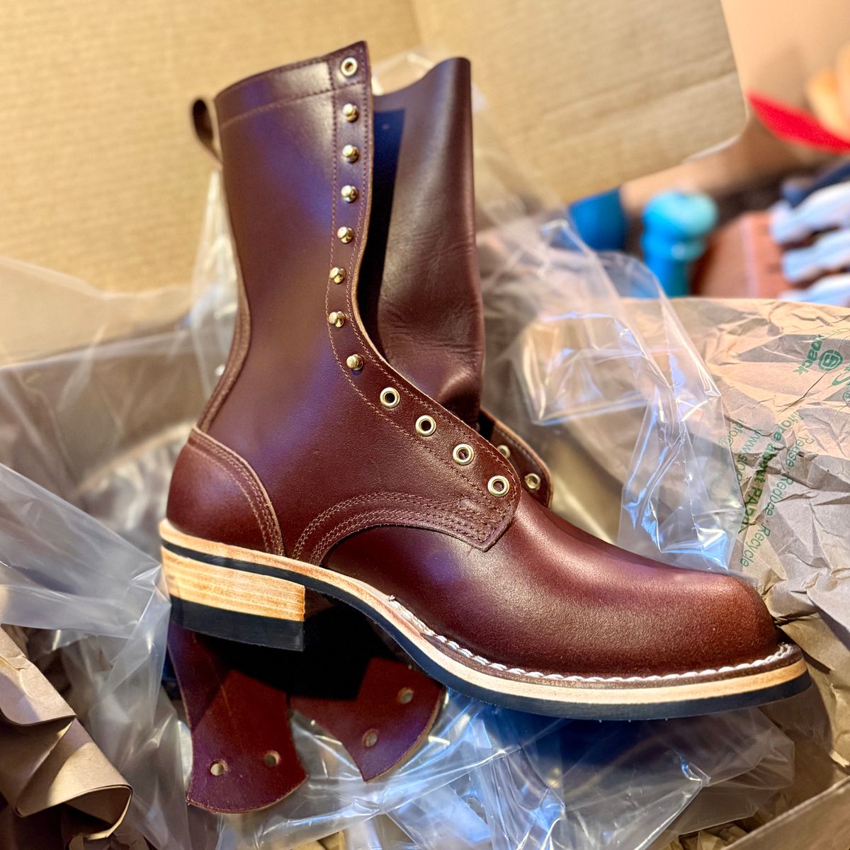 Photo by Ed on December 20, 2025 of the Nicks MTO in Horween Tan Waxed Flesh.