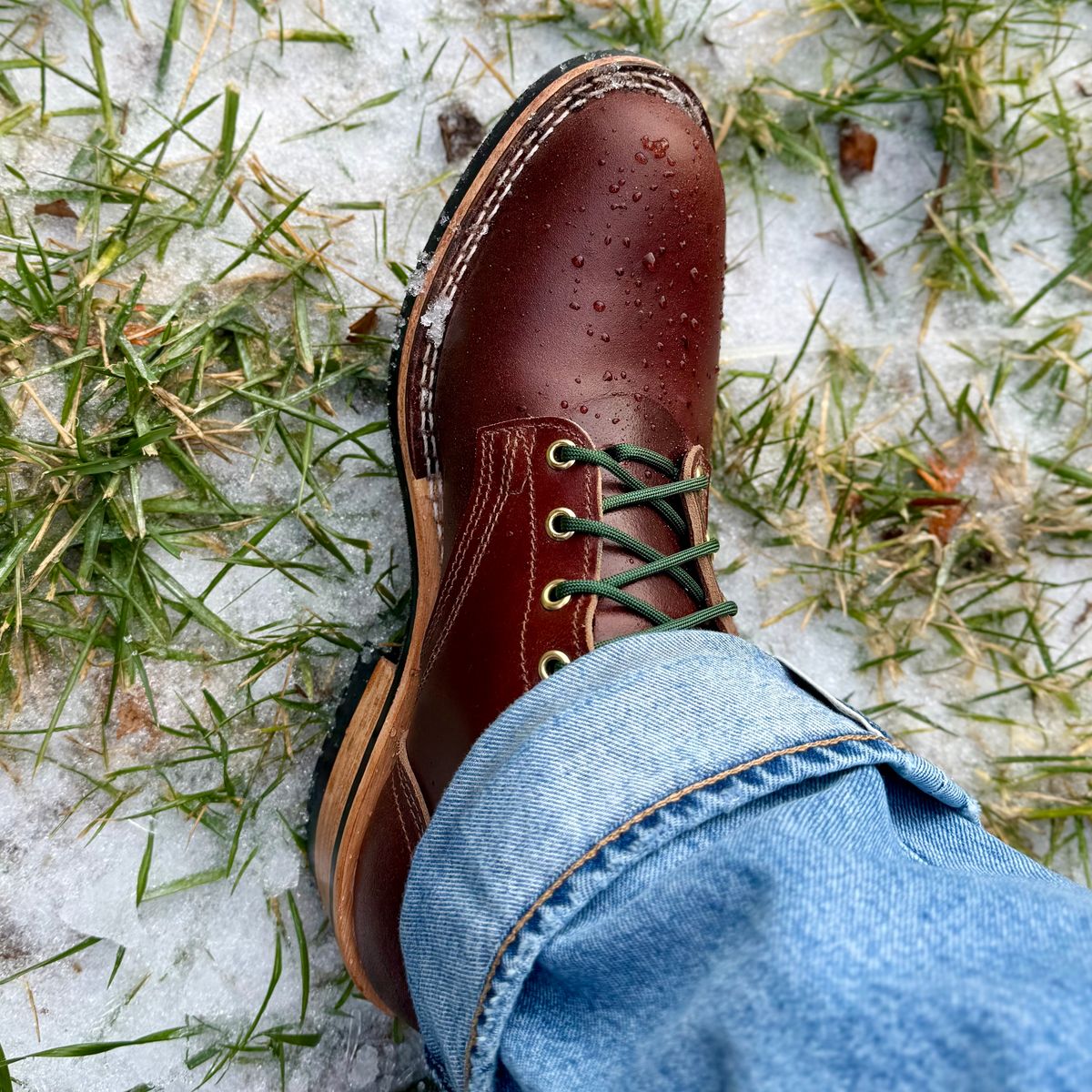 Photo by Ed on December 27, 2025 of the Nicks MTO in Horween Tan Waxed Flesh.