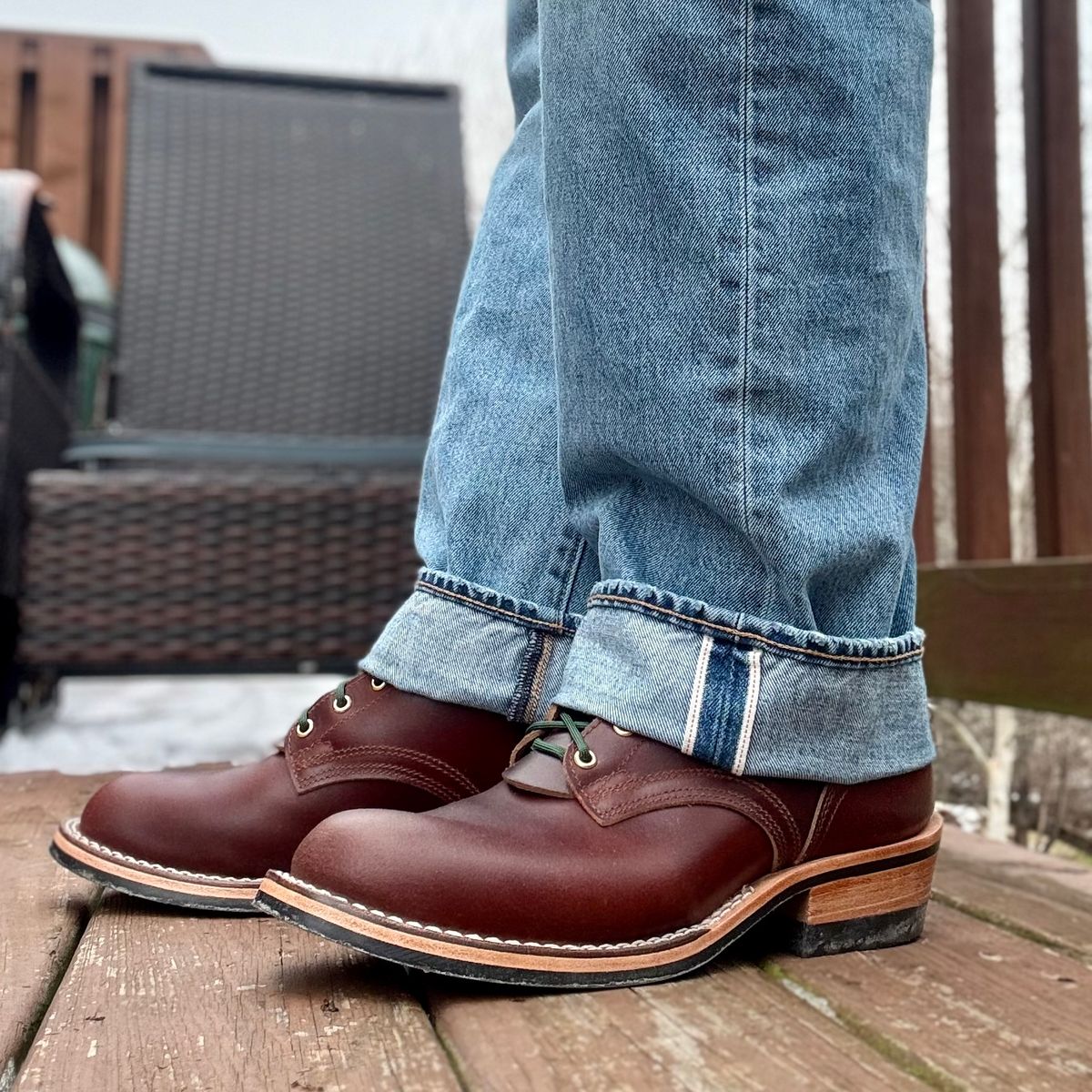 Photo by Ed on December 28, 2025 of the Nicks MTO in Horween Tan Waxed Flesh.