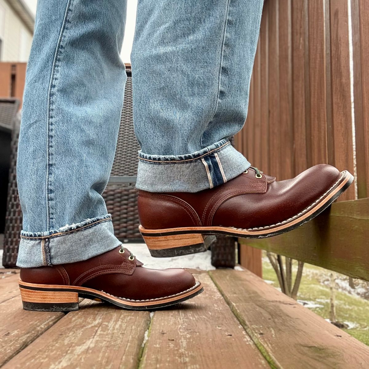 Photo by Ed on December 28, 2025 of the Nicks MTO in Horween Tan Waxed Flesh.