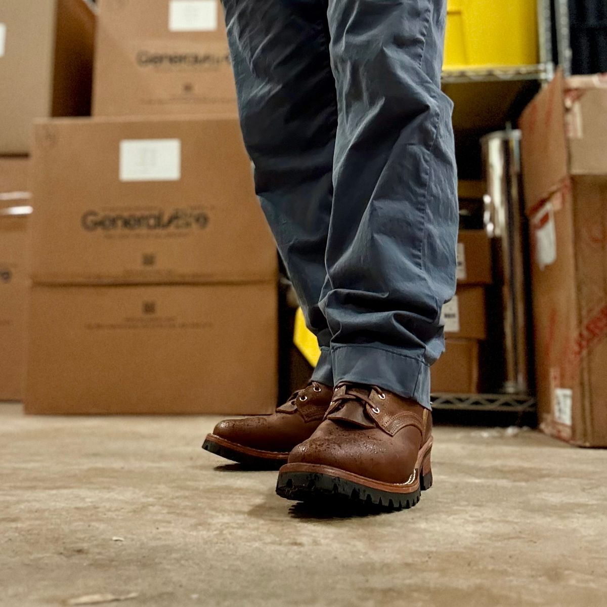 Photo by Ed on May 14, 2025 of the Nicks Urban Logger in Horween Orange Predator.