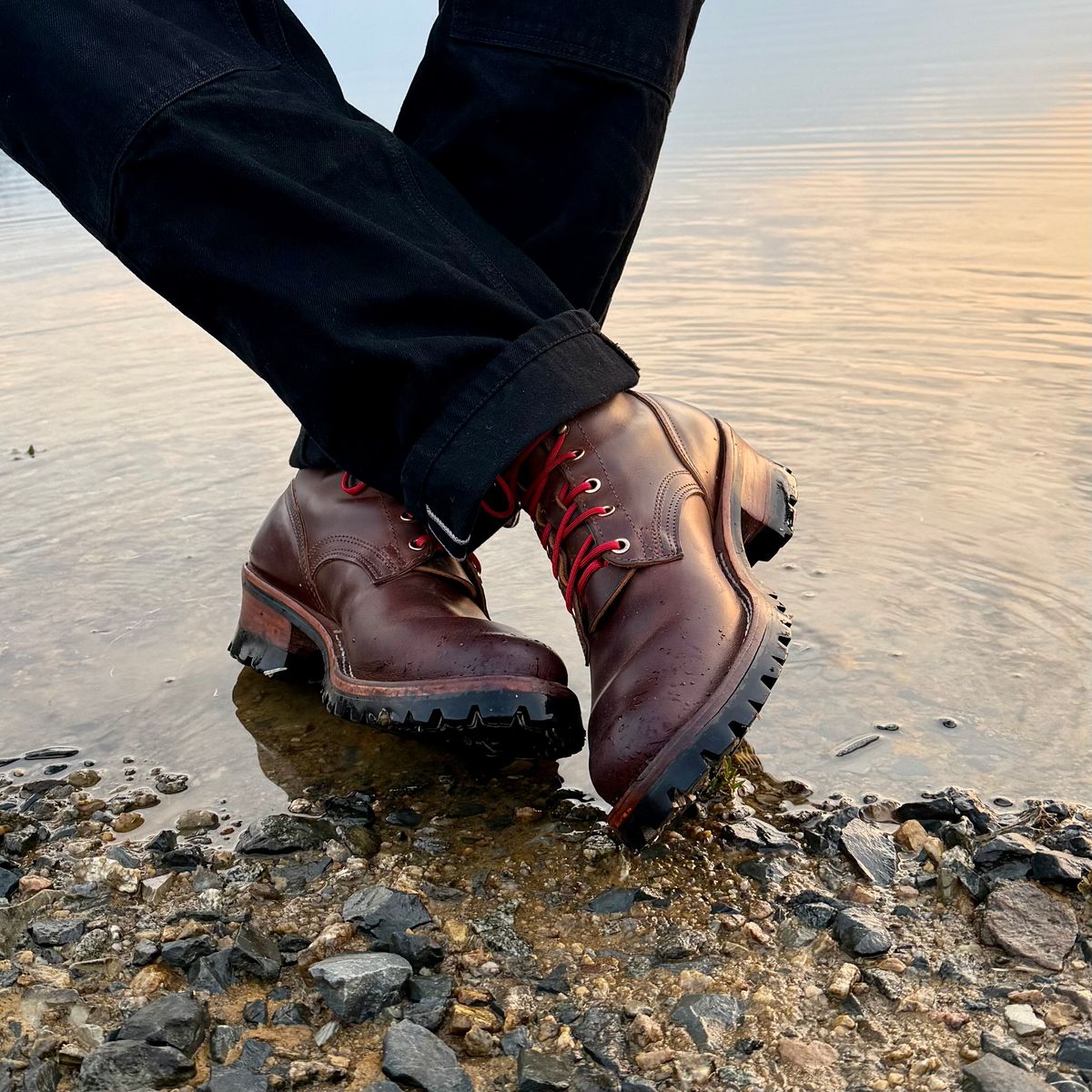 Photo by Ed on March 26, 2026 of the Nicks Urban Logger in Horween Orange Predator.