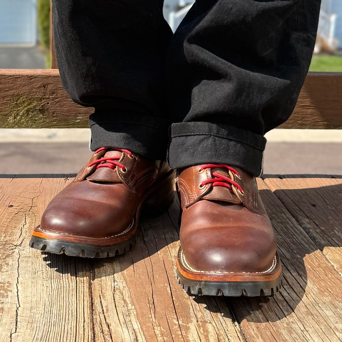 Photo by Ed on March 26, 2026 of the Nicks Urban Logger in Horween Orange Predator.