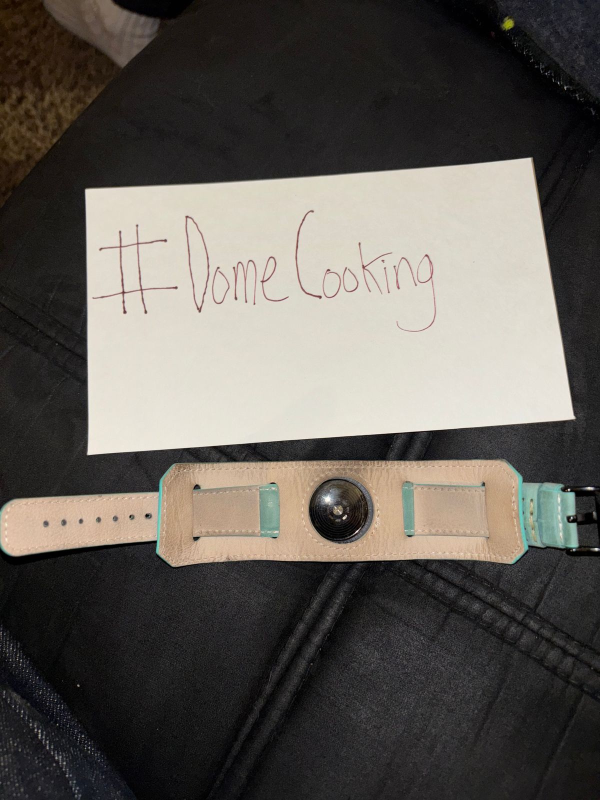 Photo by mylordchanel on November 4, 2025 of the Etsy Apple Watch Strap in Turqoise Cowhide.