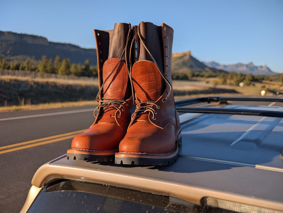 Photo by rayminazzi on October 2, 2025 of the Nicks DomePro in Horween English Tan Dublin.