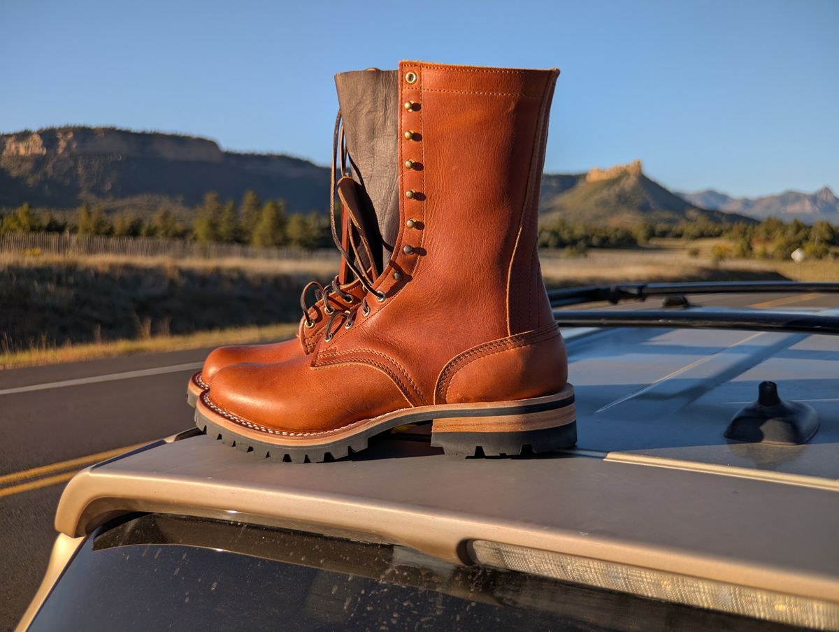 Photo by rayminazzi on October 2, 2025 of the Nicks DomePro in Horween English Tan Dublin.