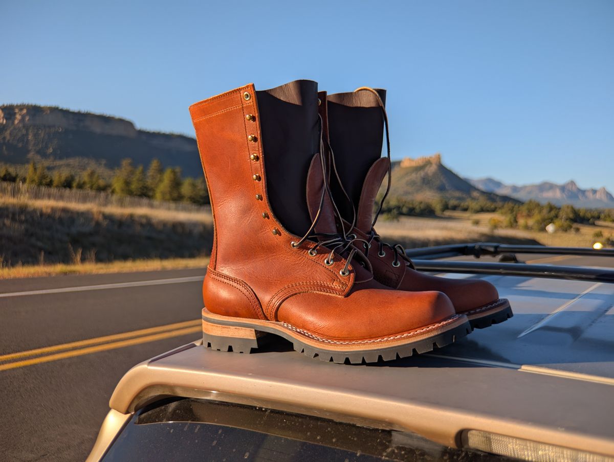 Photo by rayminazzi on October 2, 2025 of the Nicks DomePro in Horween English Tan Dublin.