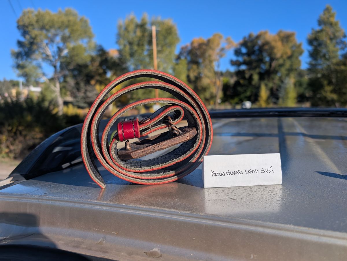 Photo by rayminazzi on October 2, 2025 of the Self-Made Picket Belt in Wickett & Craig Crimson Double Stuffed.