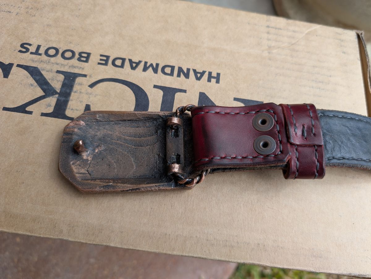 Photo by rayminazzi on November 1, 2025 of the Self-Made Picket Belt in Wickett & Craig Crimson Double Stuffed.