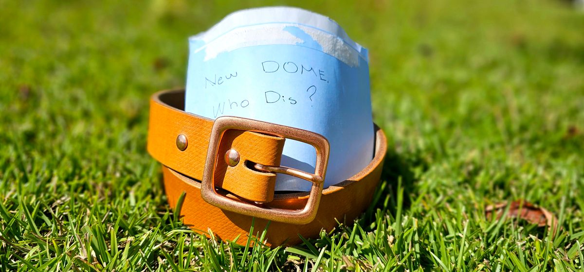 Photo by tastyporkbuns on October 2, 2025 of the Titletowngoods Belt in Baker's London Tan Hatch Grain Bridle.