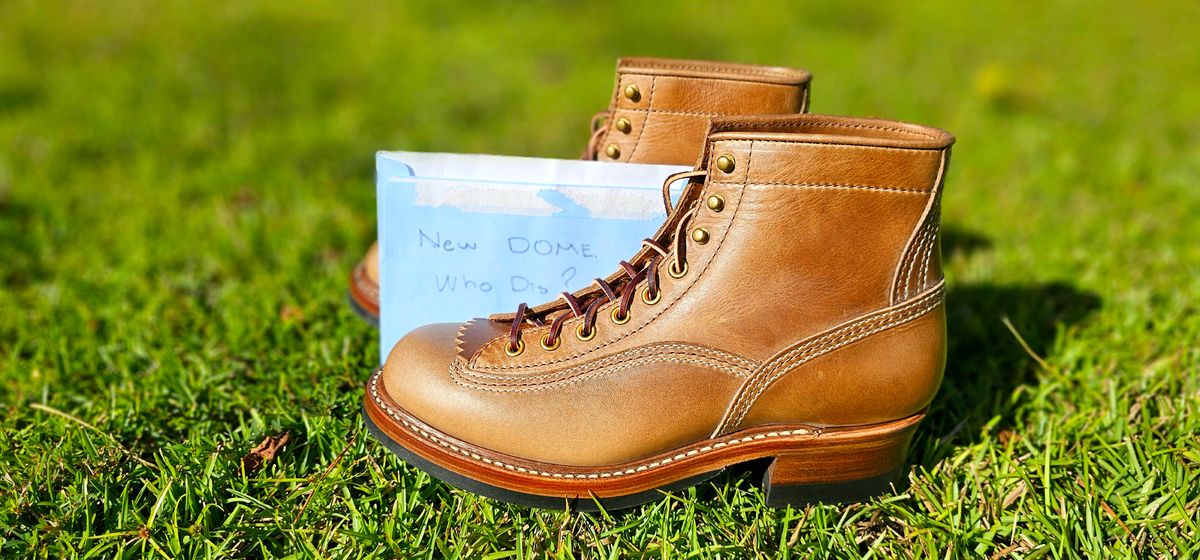 Photo by tastyporkbuns on October 2, 2025 of the John Lofgren Donkey Puncher Boots in Horween Natural Chromexcel.