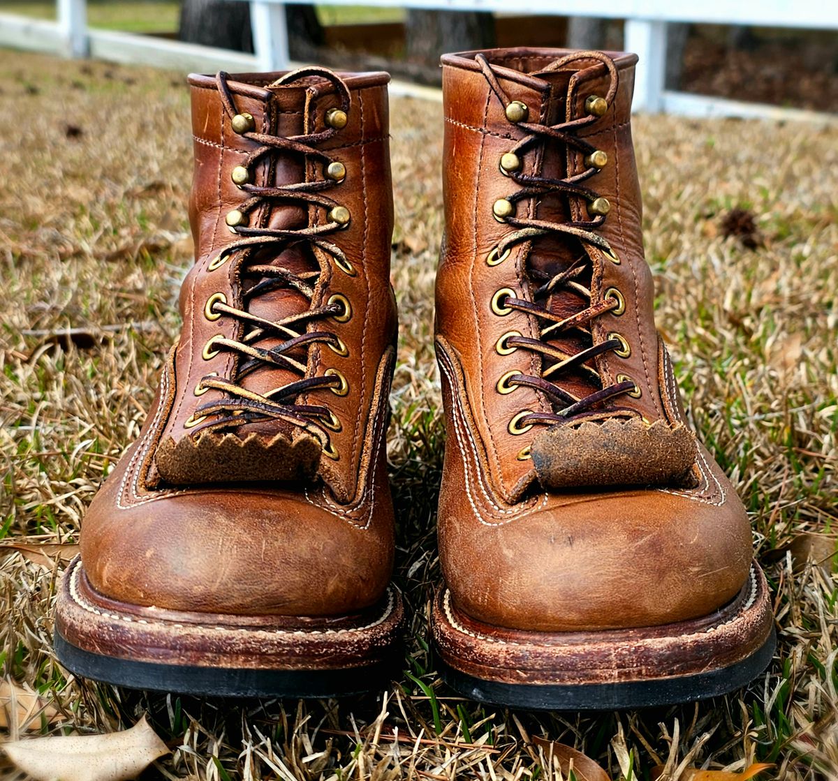 Photo by tastyporkbuns on March 4, 2026 of the John Lofgren Donkey Puncher Boots in Horween Natural Chromexcel.