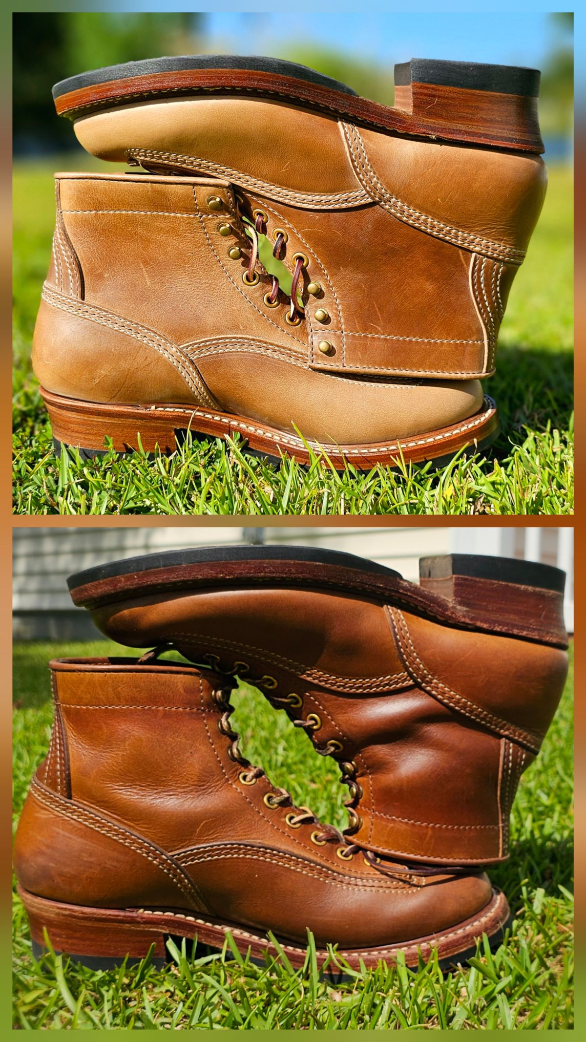 Photo by tastyporkbuns on April 2, 2026 of the John Lofgren Donkey Puncher Boots in Horween Natural Chromexcel.