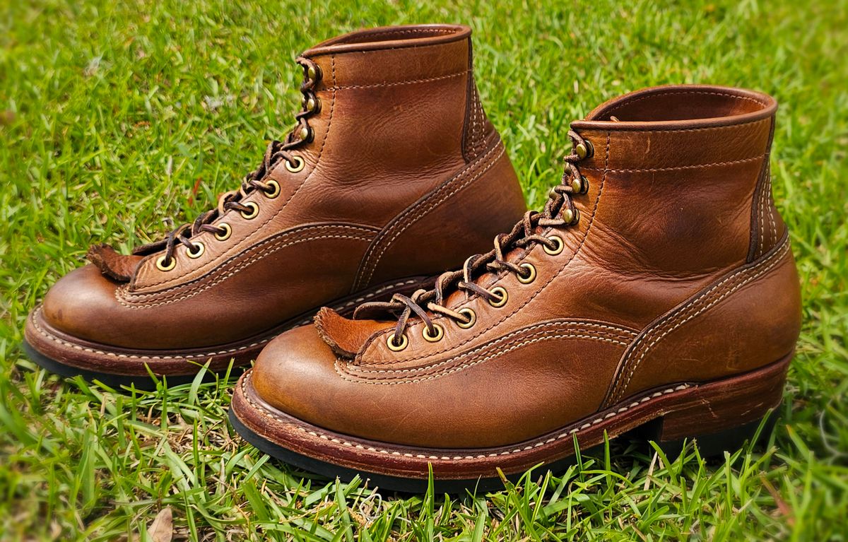 Photo by tastyporkbuns on April 2, 2026 of the John Lofgren Donkey Puncher Boots in Horween Natural Chromexcel.