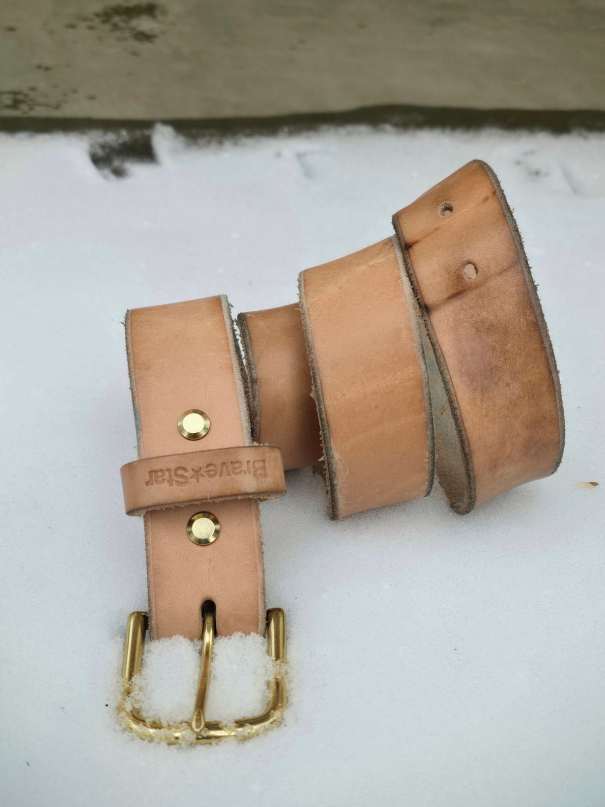 Photo by DaveWilkes on January 5, 2026 of the Brave Star Selvage RW Leather Belt In Vegtan in Unknown Natural Veg Tan.