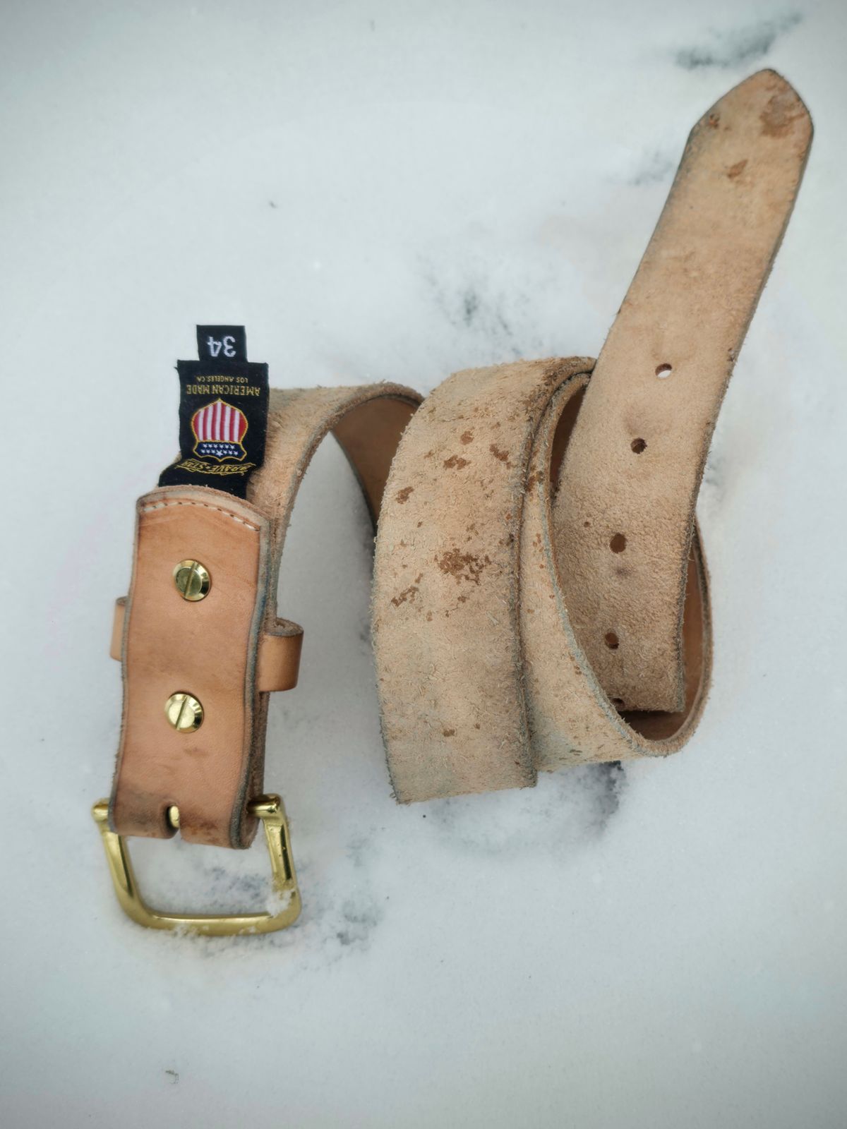 Photo by DaveWilkes on January 5, 2026 of the Brave Star Selvage RW Leather Belt In Vegtan in Unknown Natural Veg Tan.