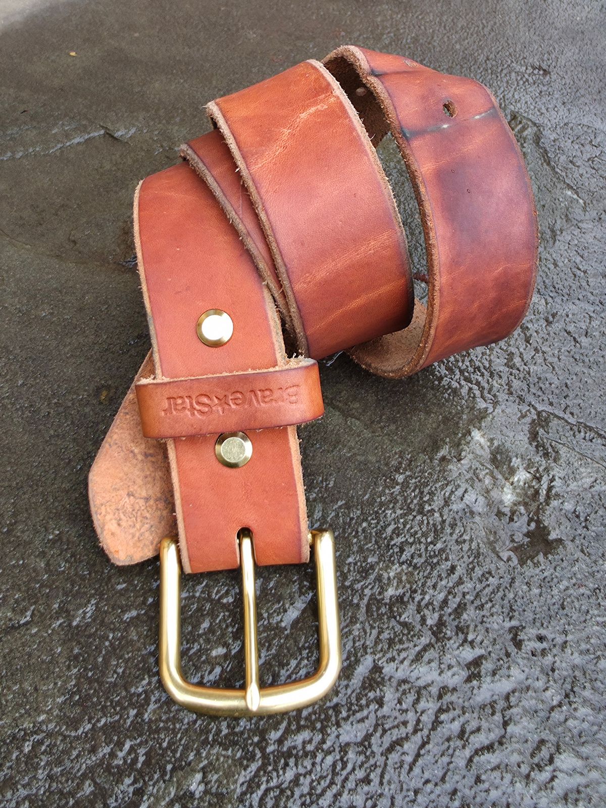 Photo by DaveWilkes on March 5, 2026 of the Brave Star Selvage RW Leather Belt In Vegtan in Unknown Natural Veg Tan.