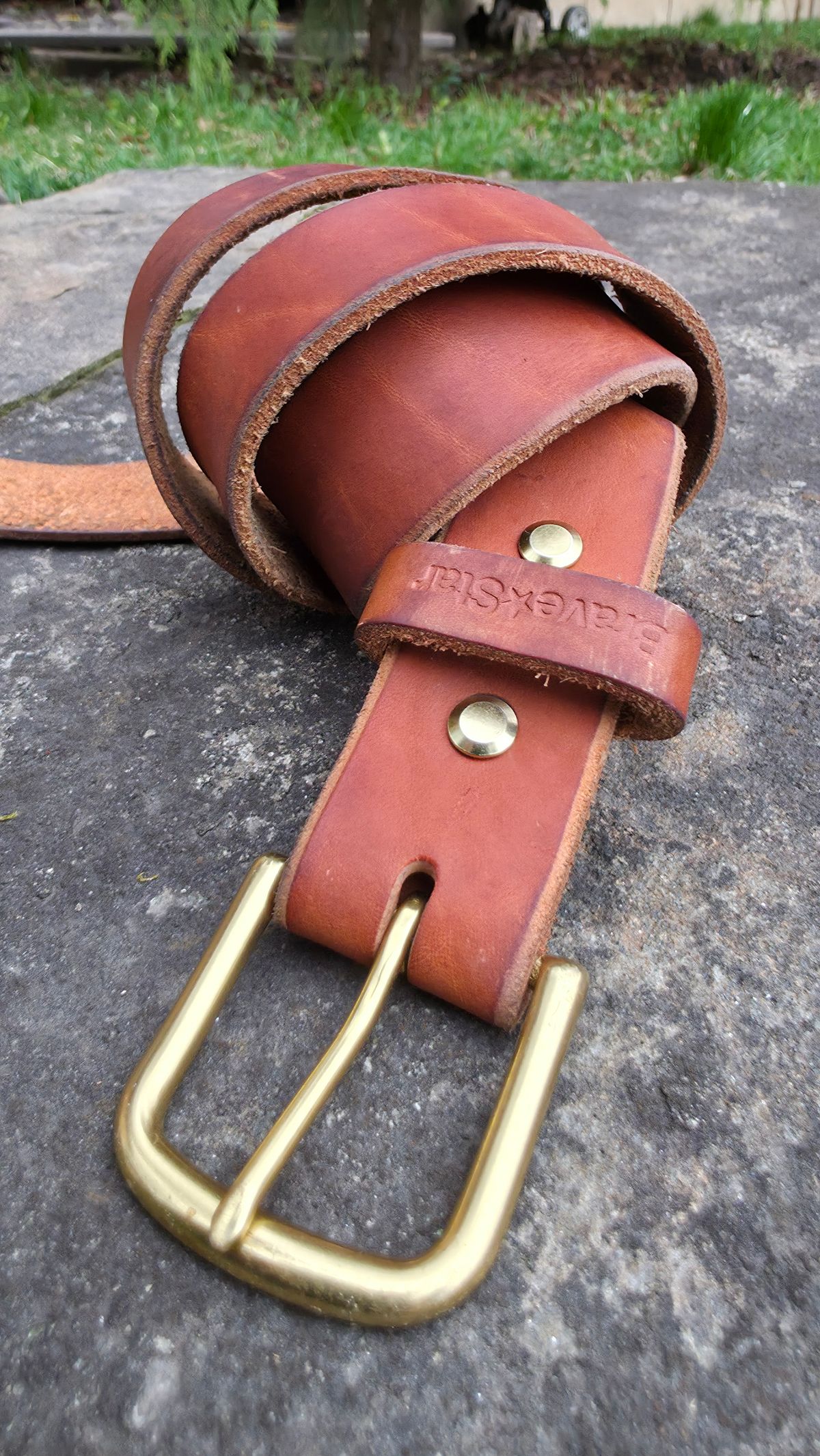 Photo by DaveWilkes on April 5, 2026 of the Brave Star Selvage RW Leather Belt In Vegtan in Unknown Natural Veg Tan.