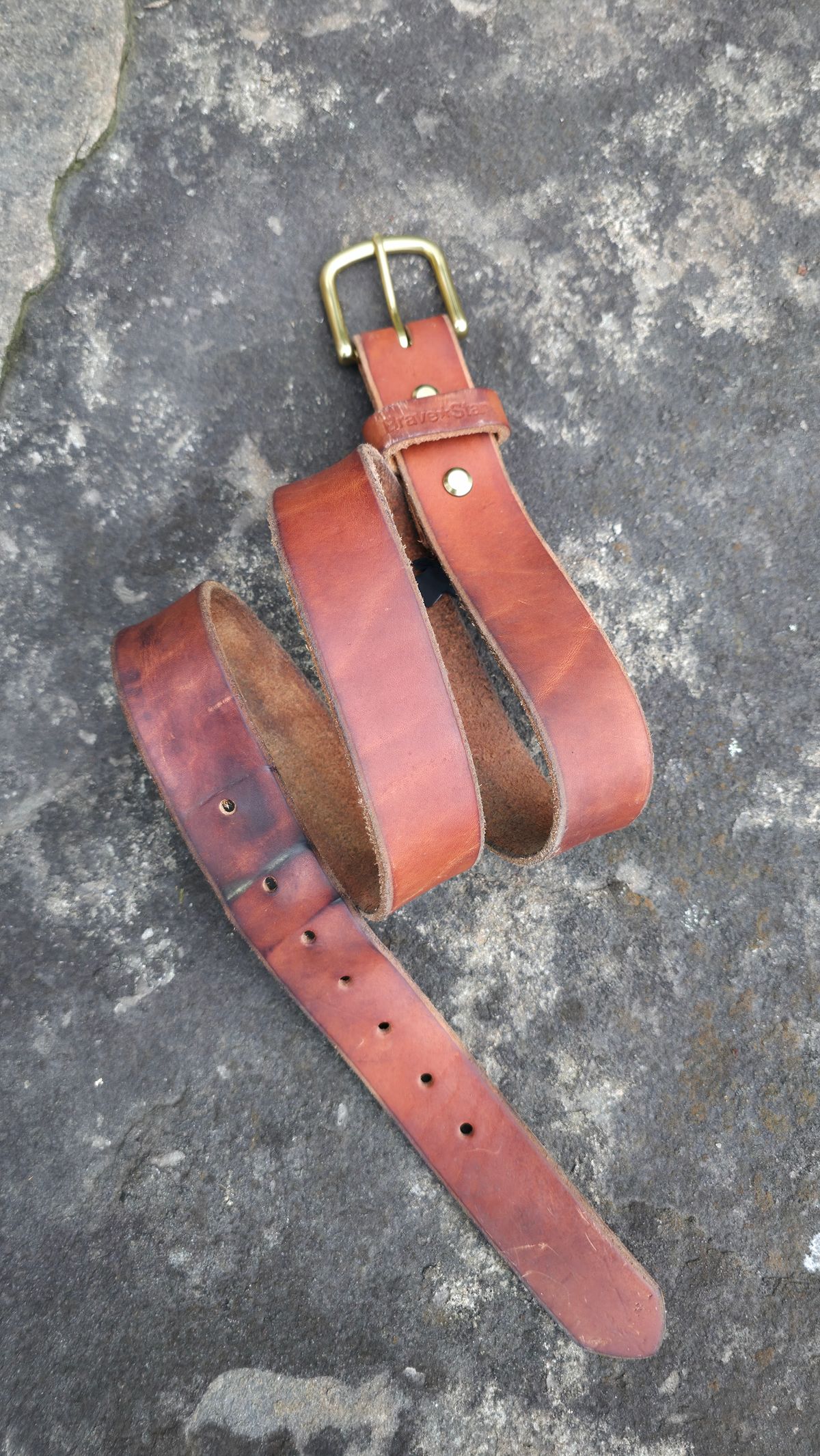 Photo by DaveWilkes on April 5, 2026 of the Brave Star Selvage RW Leather Belt In Vegtan in Unknown Natural Veg Tan.