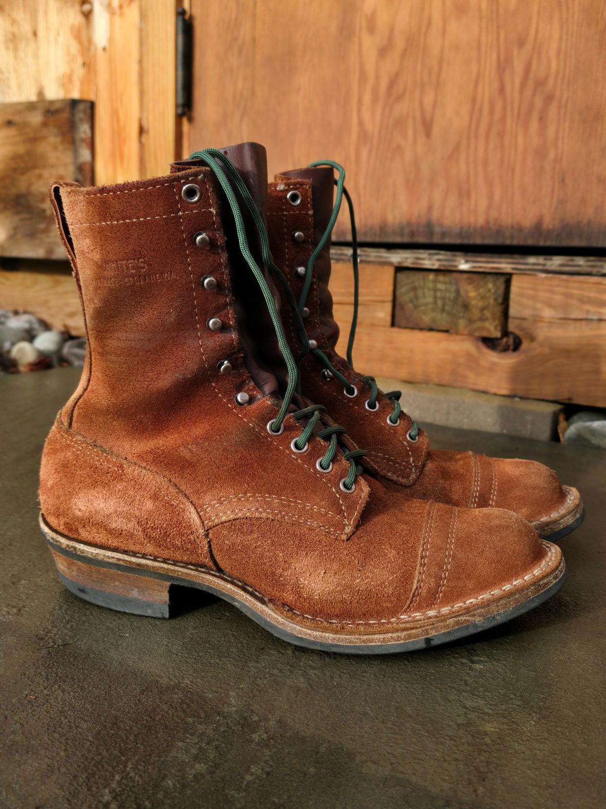 Photo by DaveWilkes on December 1, 2025 of the White's Bounty Hunter in Seidel Red Dog Oil Tan Roughout.