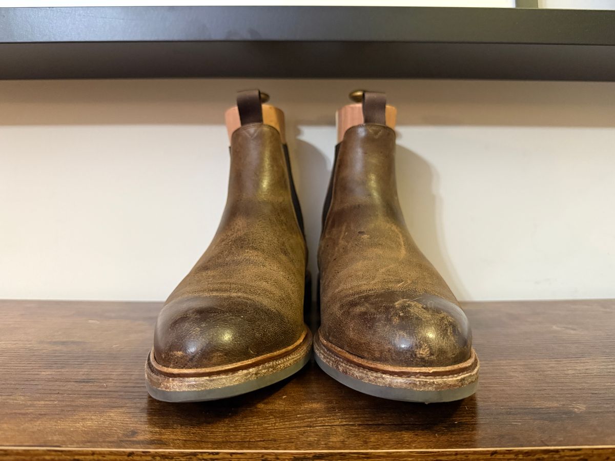 Photo by Shabazkilla on March 8, 2025 of the Meermin Wholecut Chelsea Boot in C.F. Stead Snuff Waxed Kudu.