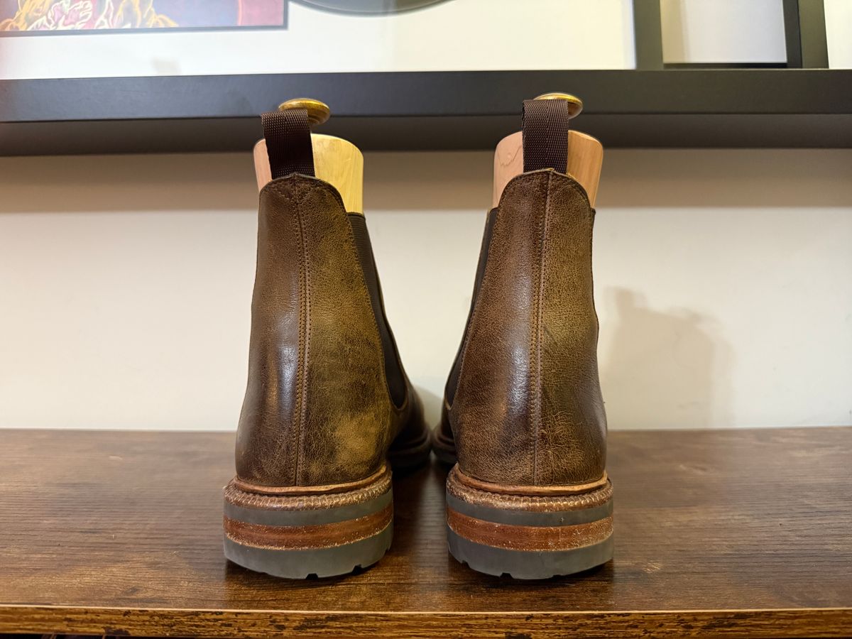 Photo by Shabazkilla on March 8, 2025 of the Meermin Wholecut Chelsea Boot in C.F. Stead Snuff Waxed Kudu.