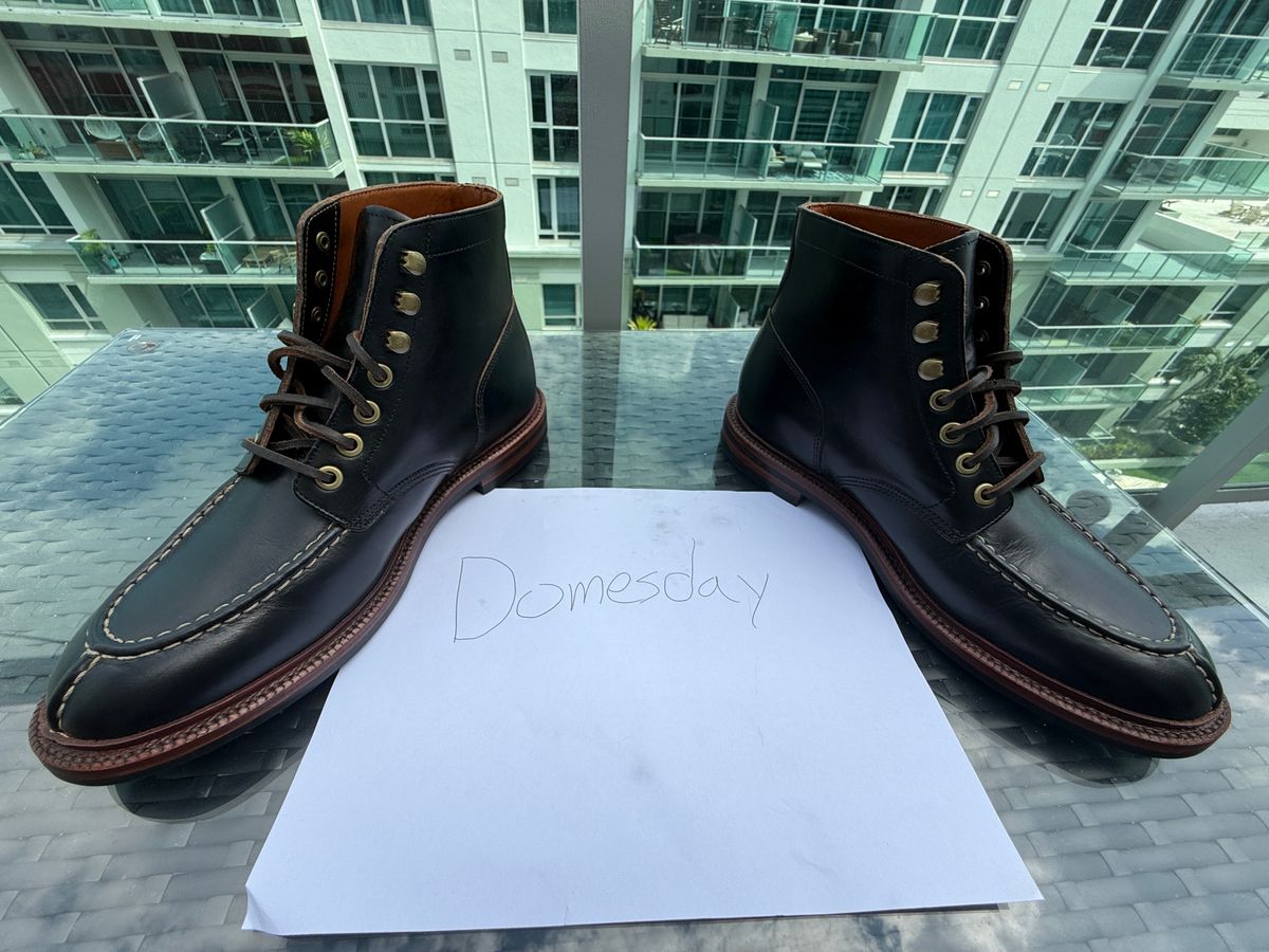 Photo by Shabazkilla on October 4, 2024 of the Grant Stone Ottawa Boot in Horween Black Chromexcel.