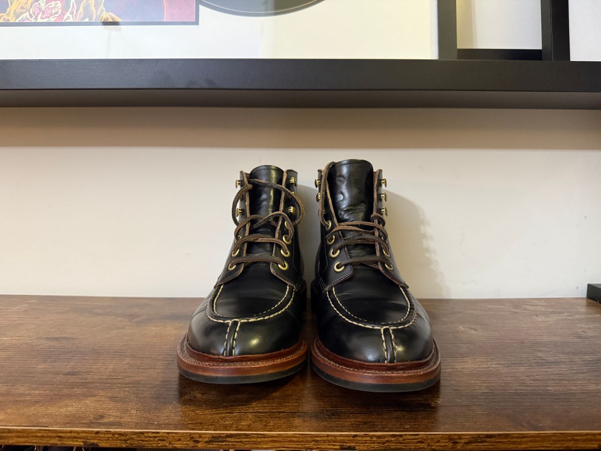 Photo by Shabazkilla on March 8, 2025 of the Grant Stone Ottawa Boot in Horween Black Chromexcel.